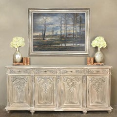 Antique Liegoise Louis XIV Whitewashed Buffet