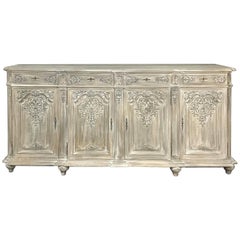 Antique Liegoise Louis XIV Whitewashed Buffet