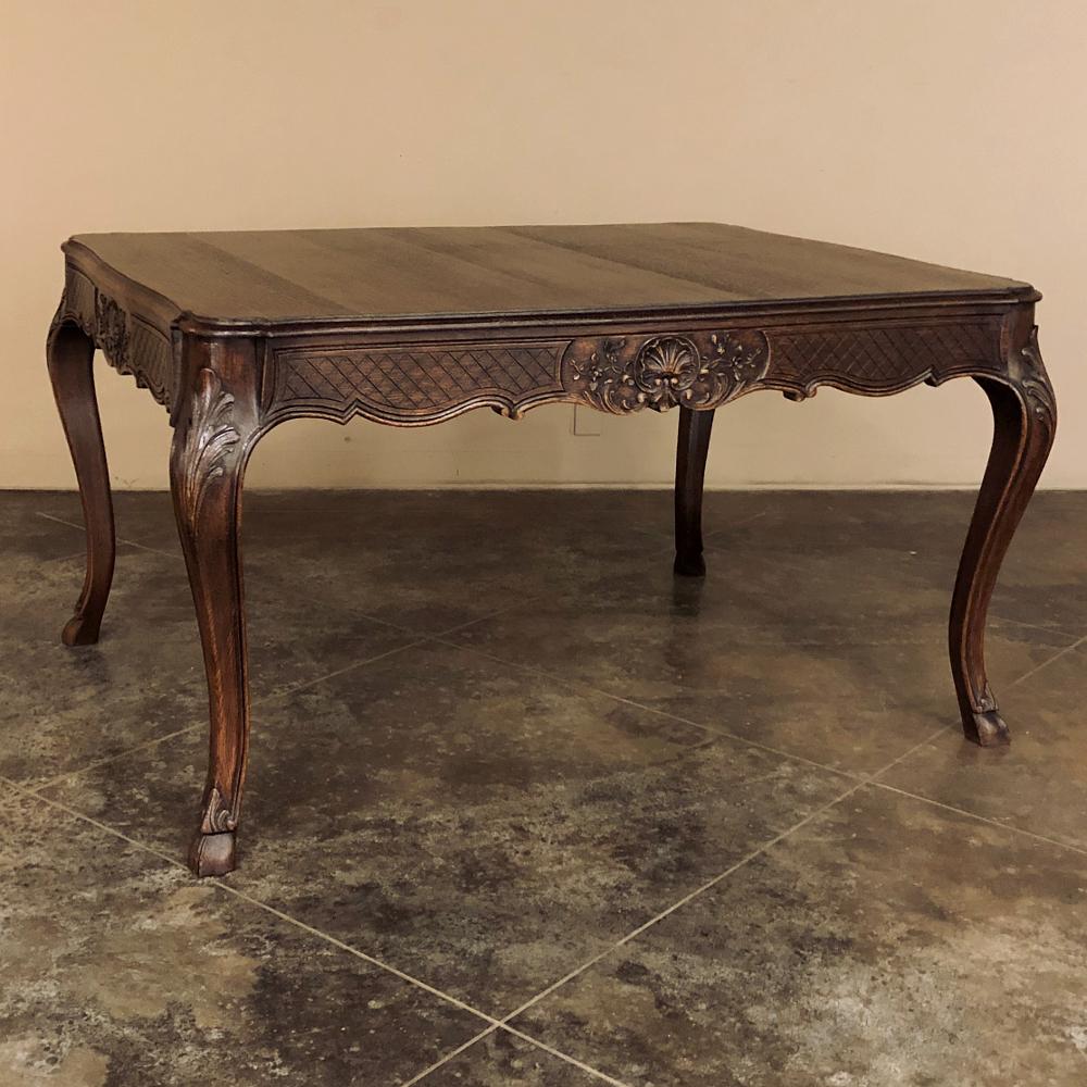 Hand-Carved Antique Liegoise Writing Table with 2 Drawers For Sale