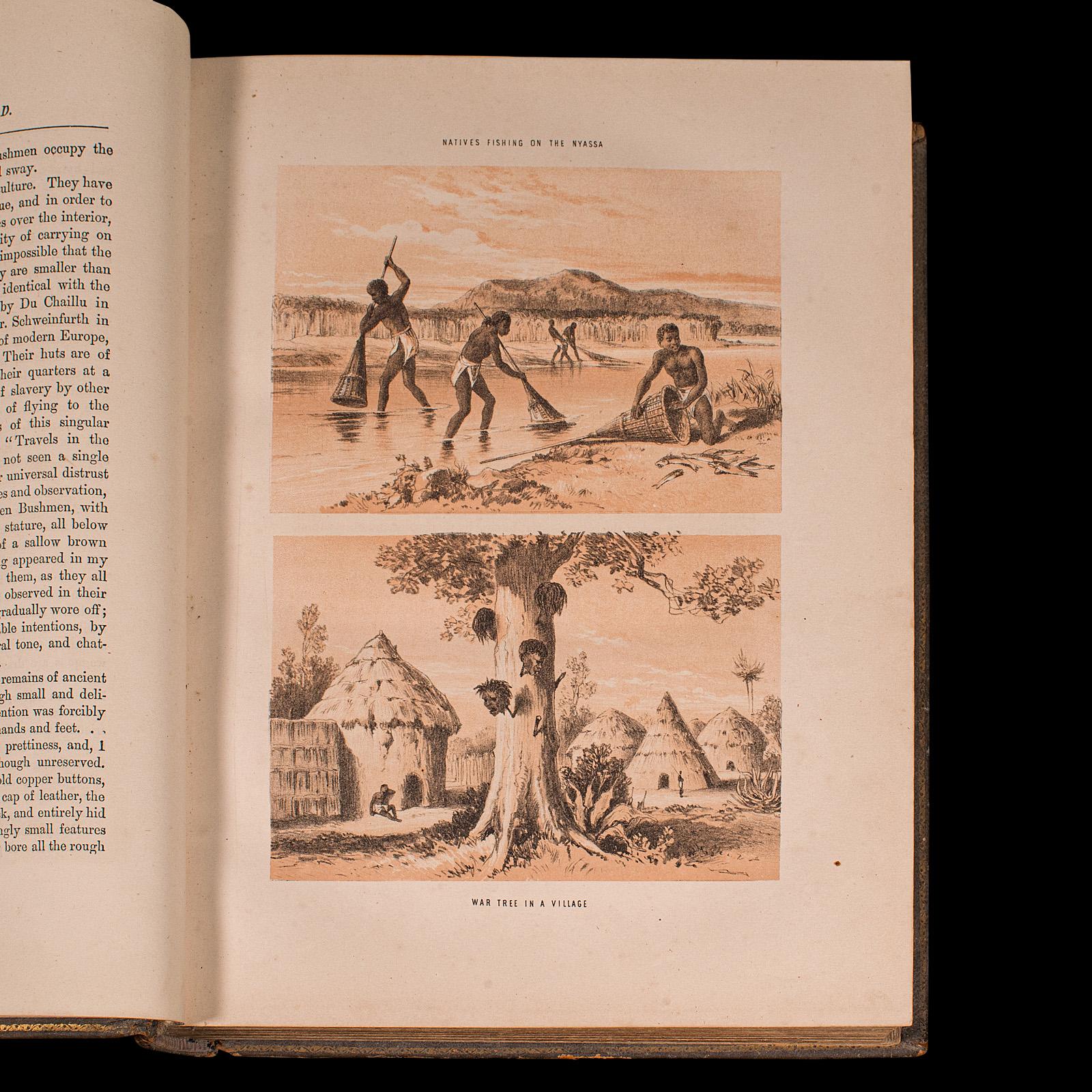 Antique Life & Explorations of Dr Livingstone Book, African Travel, Victorian For Sale 1