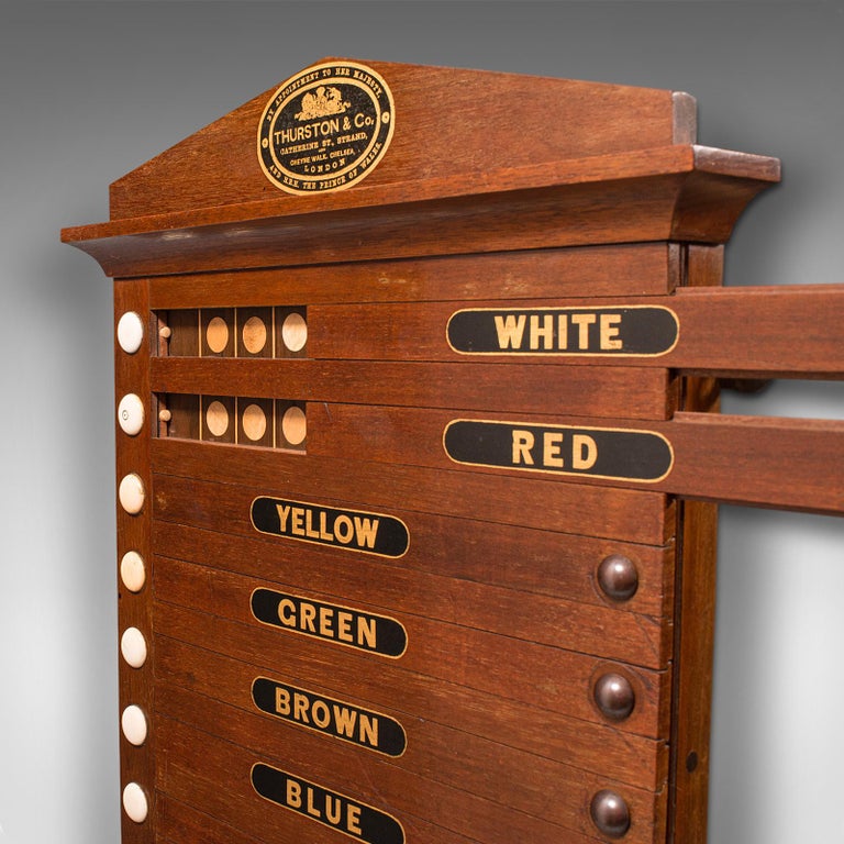 Antique Life Pool Scoreboard, English, 12 Player, Billiards, Thurston