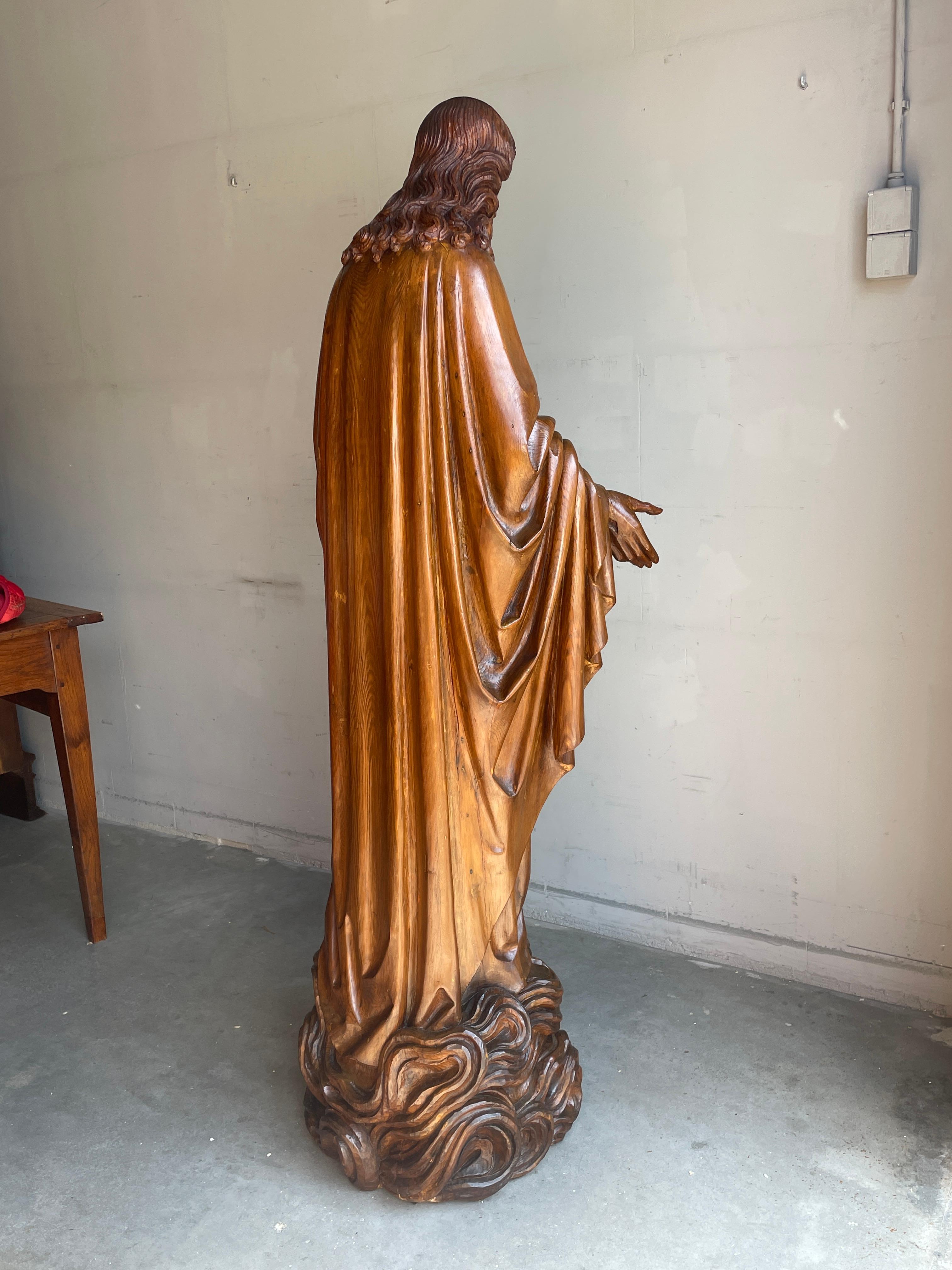 Antique Life Size Hand Carved Church Sculpture of Jesus by Hendrik van der Geld 2