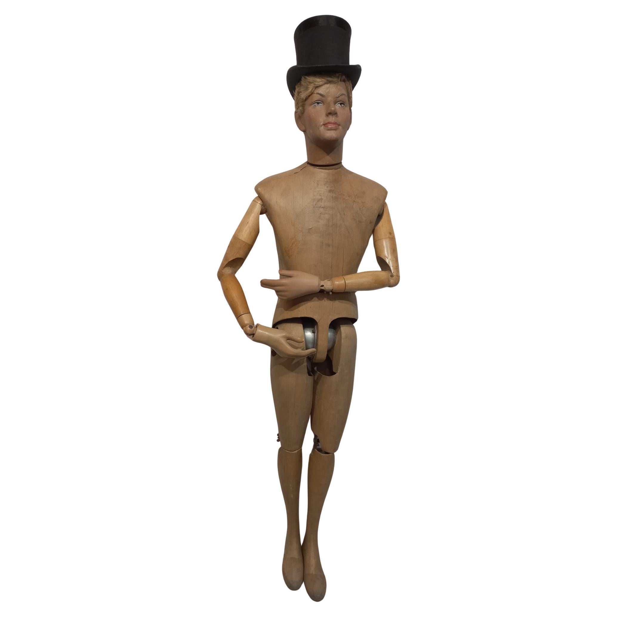 Mannequin masculin ancien grandeur nature, circa 1920, rare en vente 5
