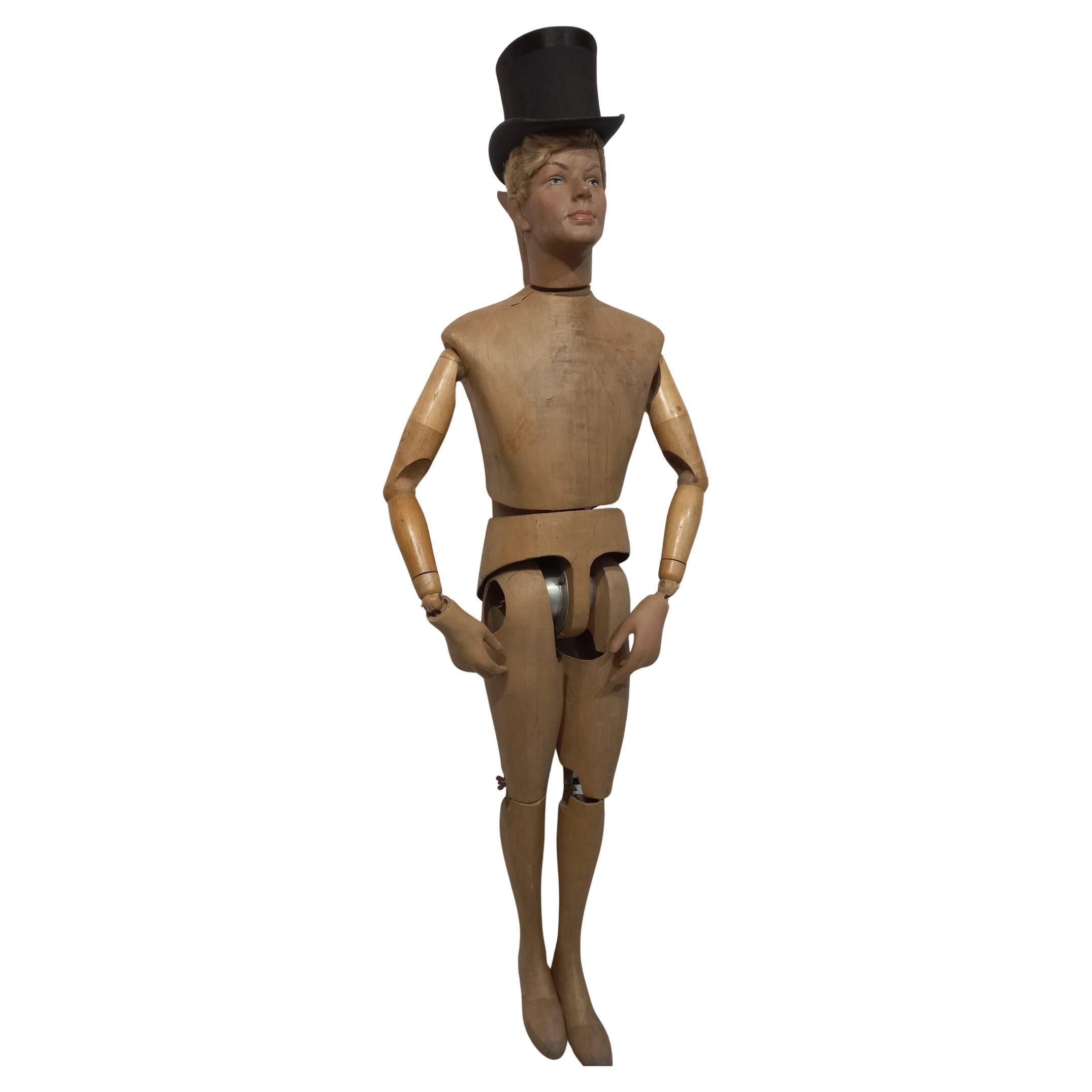 Mannequin masculin ancien grandeur nature, circa 1920, rare Bon état - En vente à Wien, AT