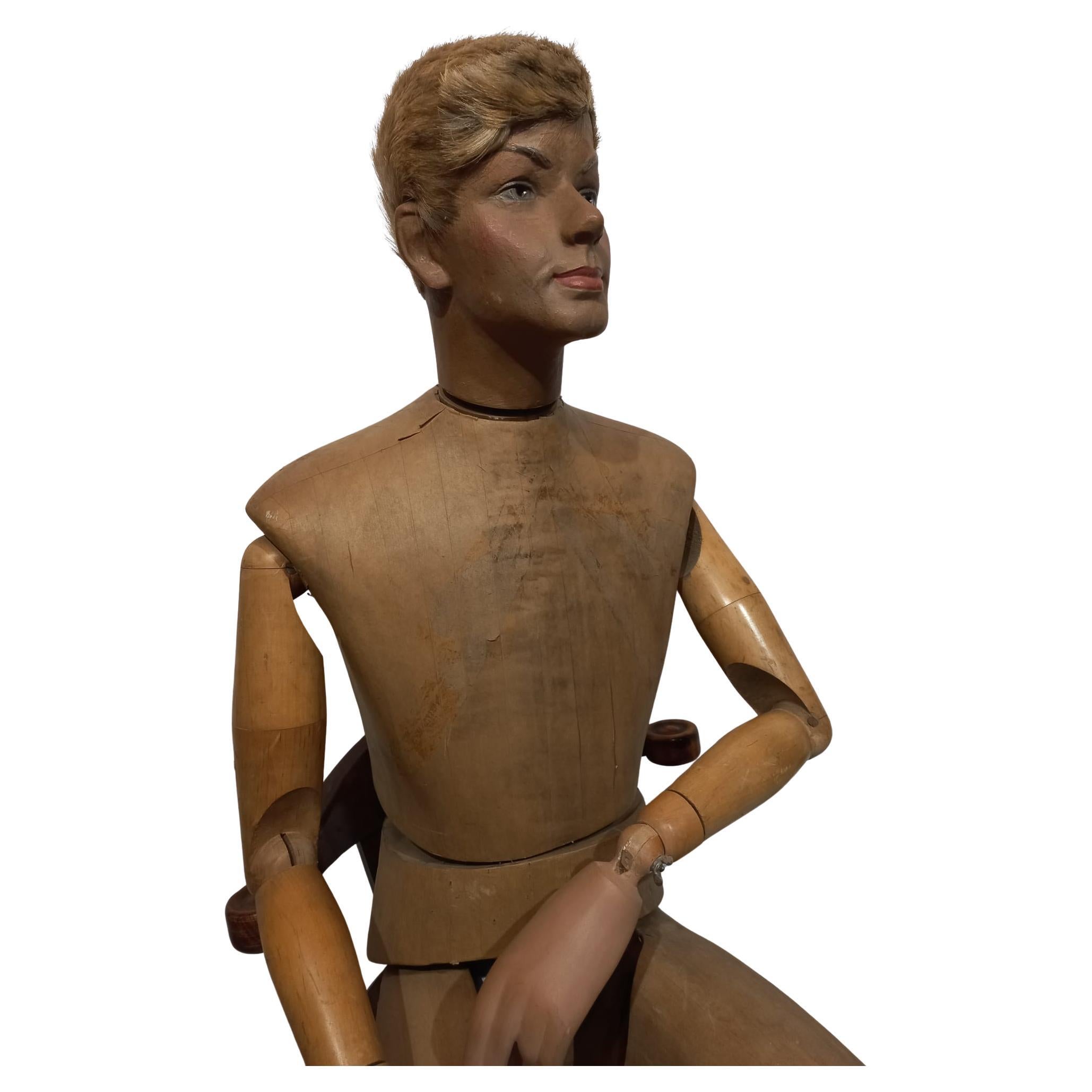 Mannequin masculin ancien grandeur nature, circa 1920, rare en vente 2