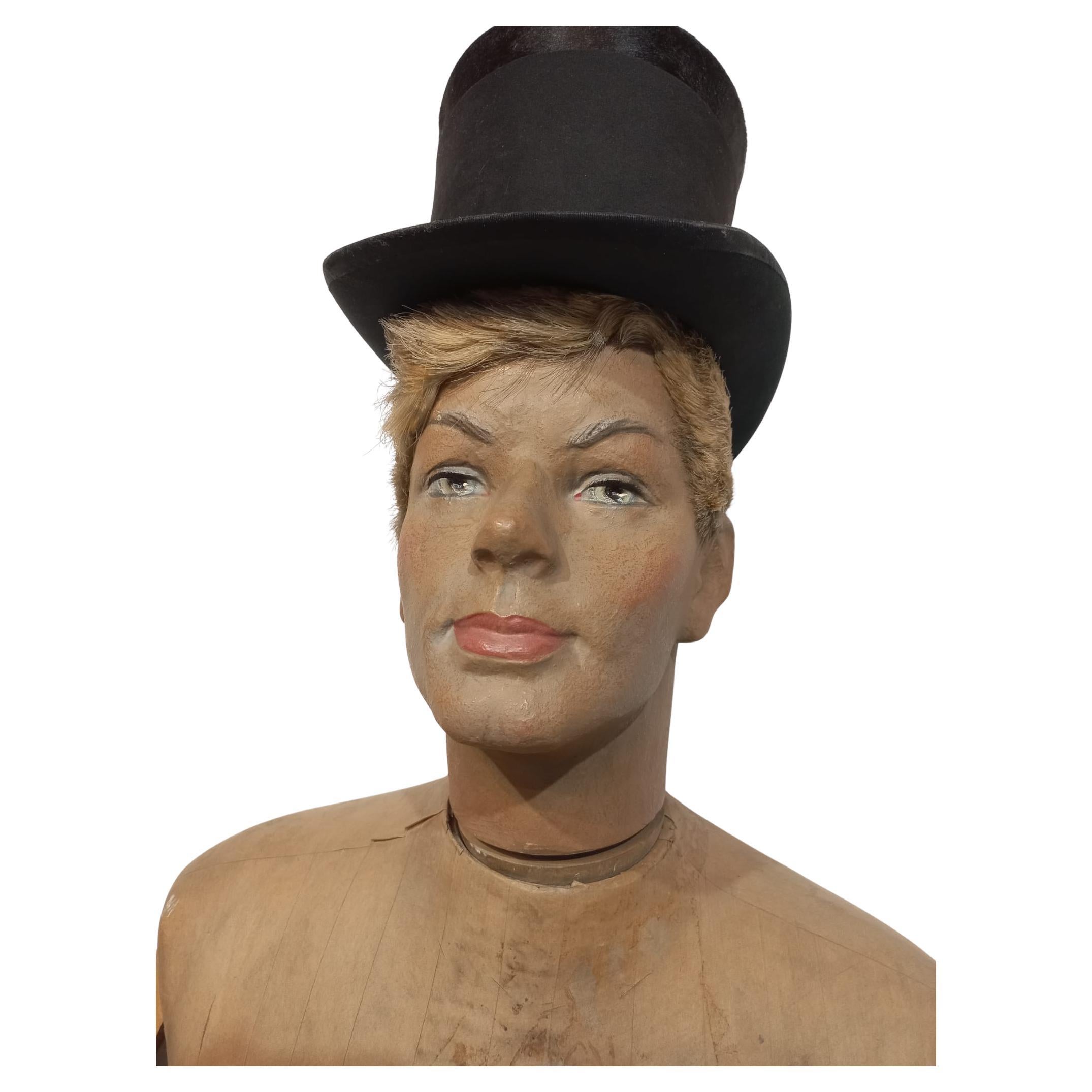Mannequin masculin ancien grandeur nature, circa 1920, rare en vente 4