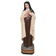 Vintage Life Size Religious Sculpture Saint Thérèse of Lisieux 