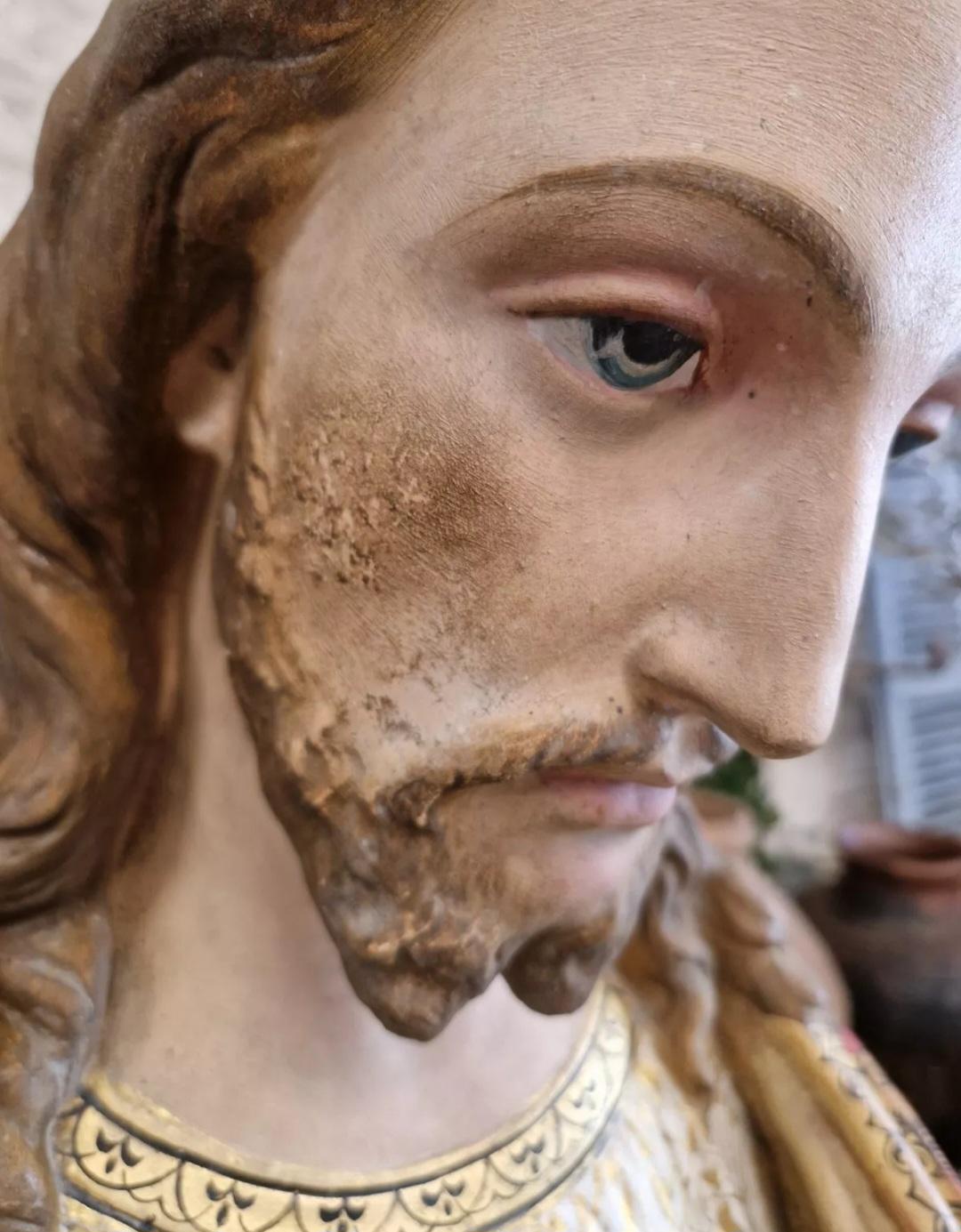 Estatua religiosa antigua de Jesús de tamaño natural Neoclásico en venta