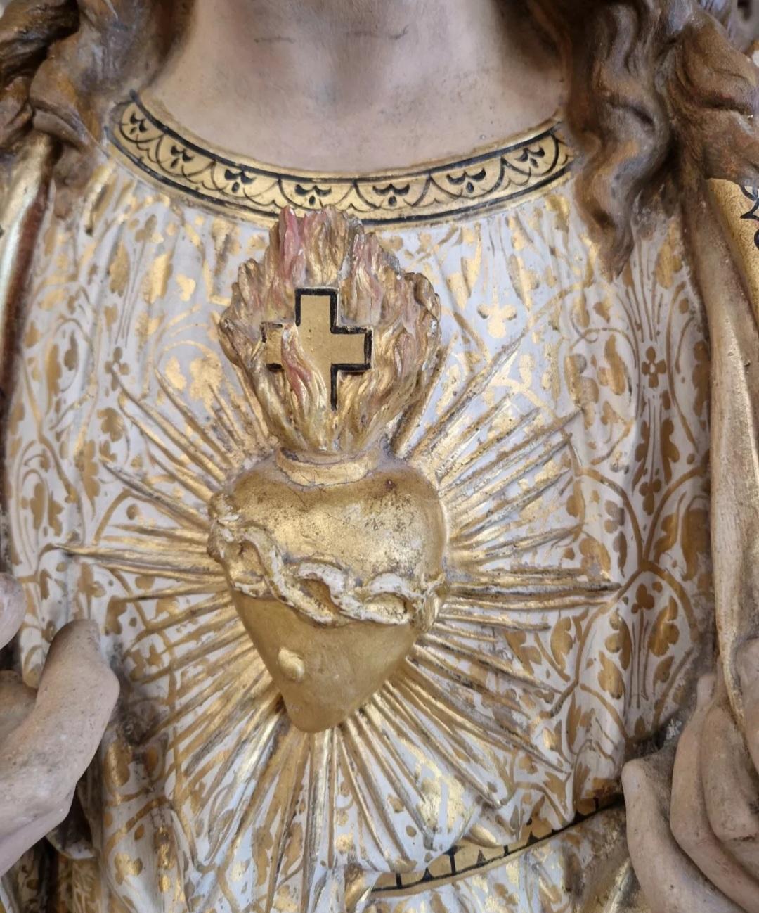 Estatua religiosa antigua de Jesús de tamaño natural Francés en venta