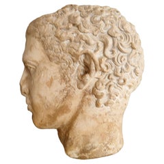 Antique Life-Size Stone Head