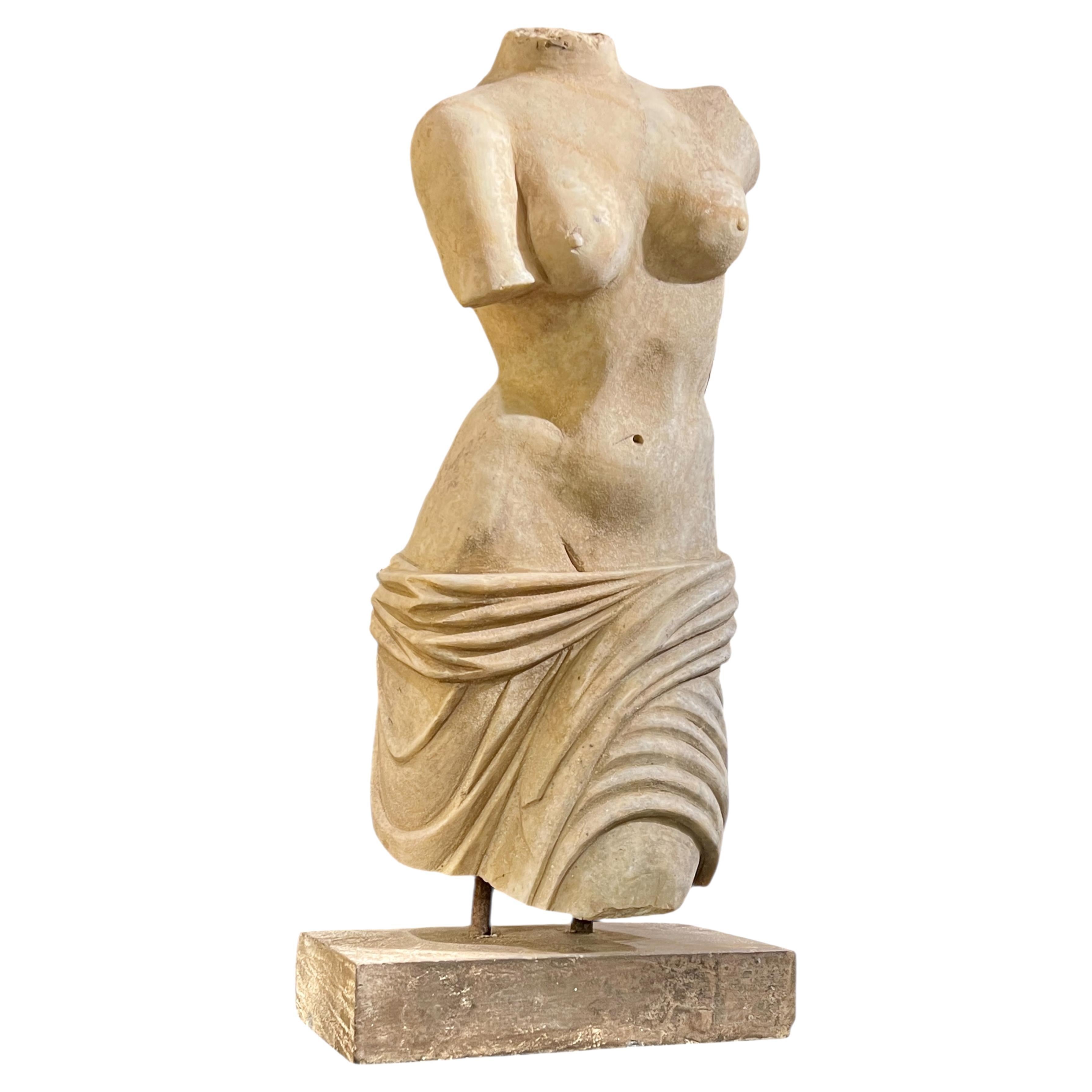 Antique life size  Torso of Venus Marble Sculpture After the Ancient For Sale