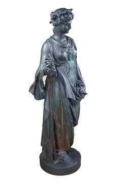 Antique Lifesize French Bronze Sculpture Demeter Greek Goddess of Harvest Statue