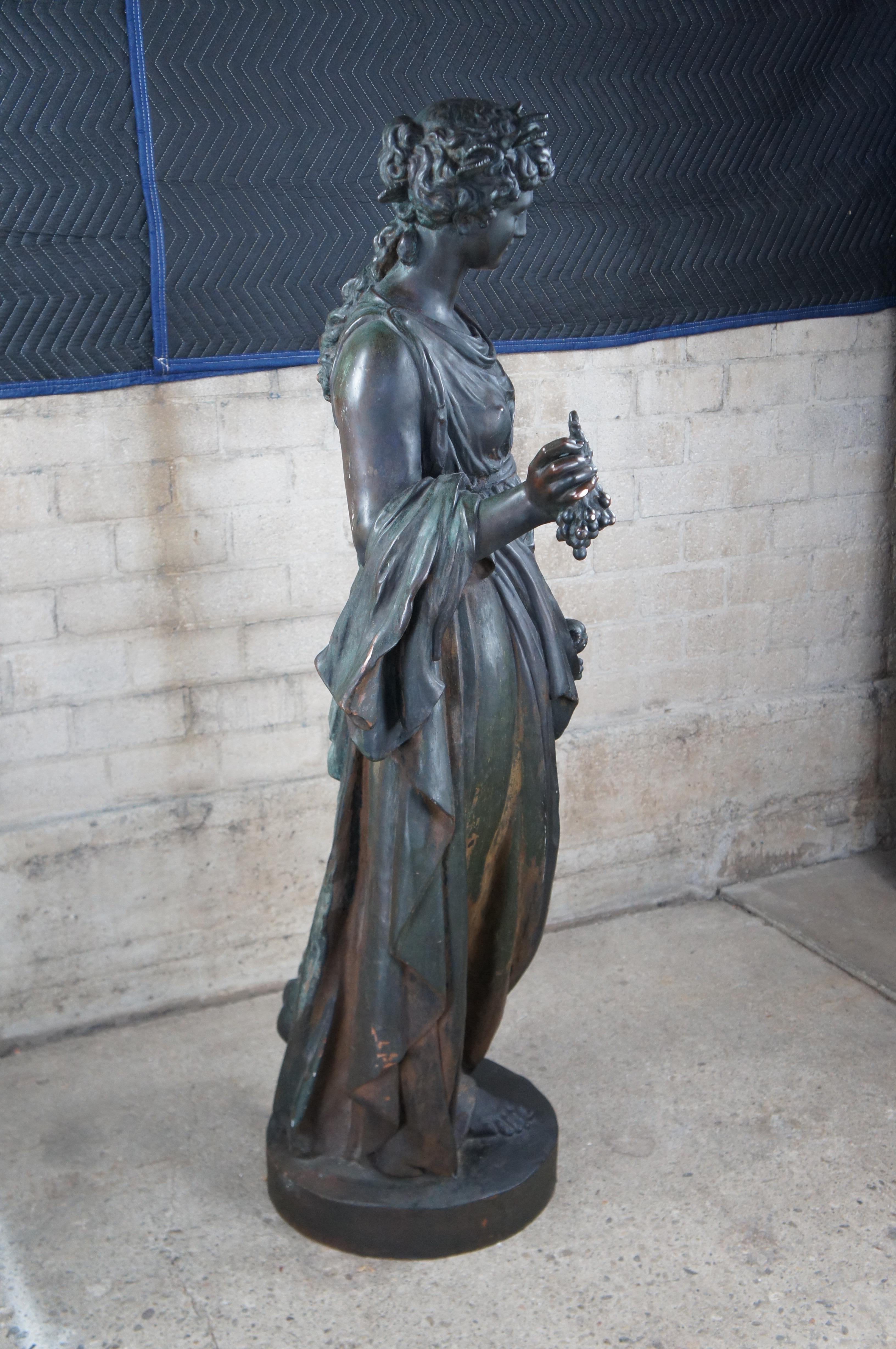 Antiquities Lifesize French Bronze Sculpture Demeter Greek Goddess of Harvest Statue en vente 1