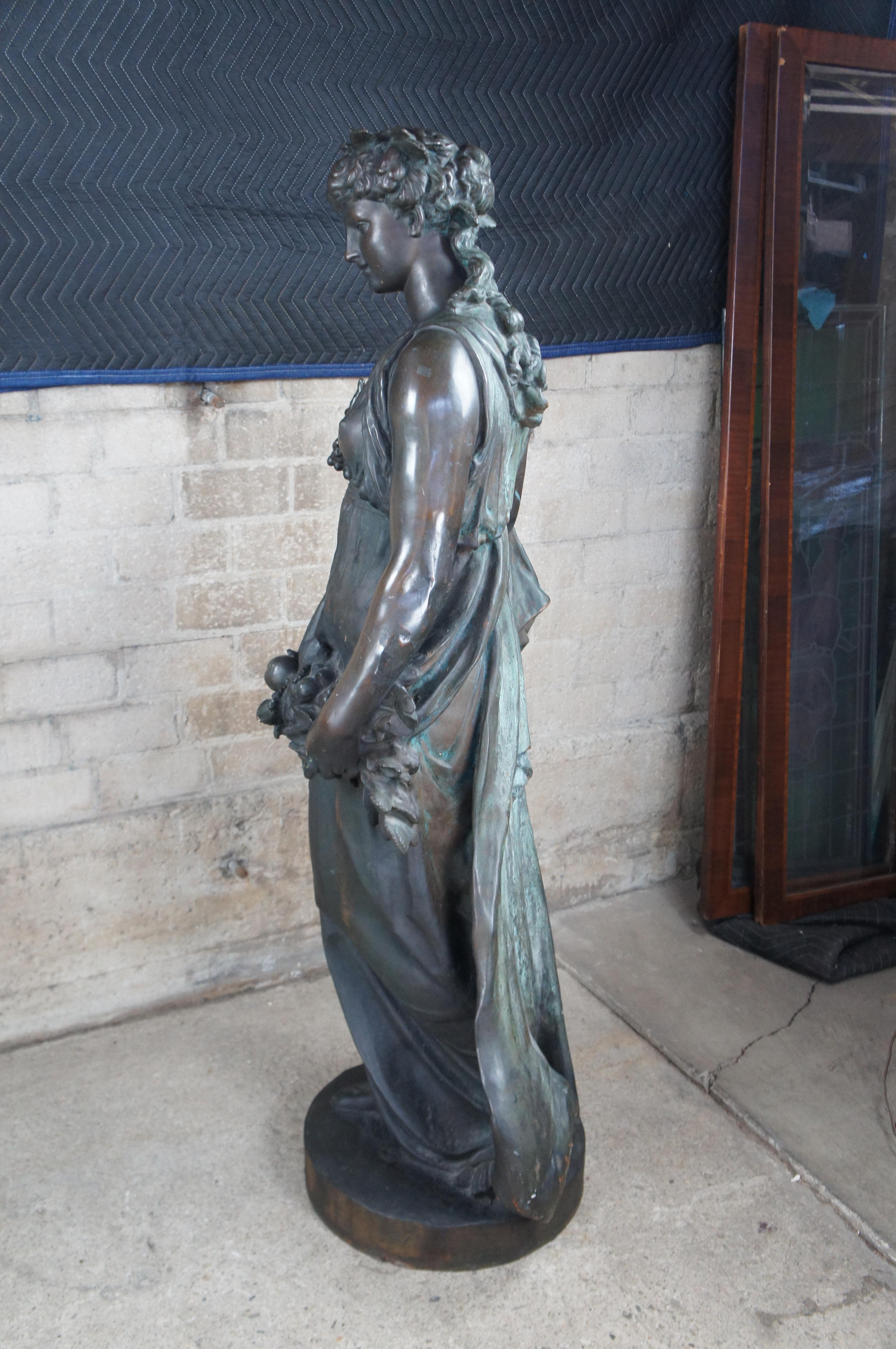 Antiquities Lifesize French Bronze Sculpture Demeter Greek Goddess of Harvest Statue en vente 3