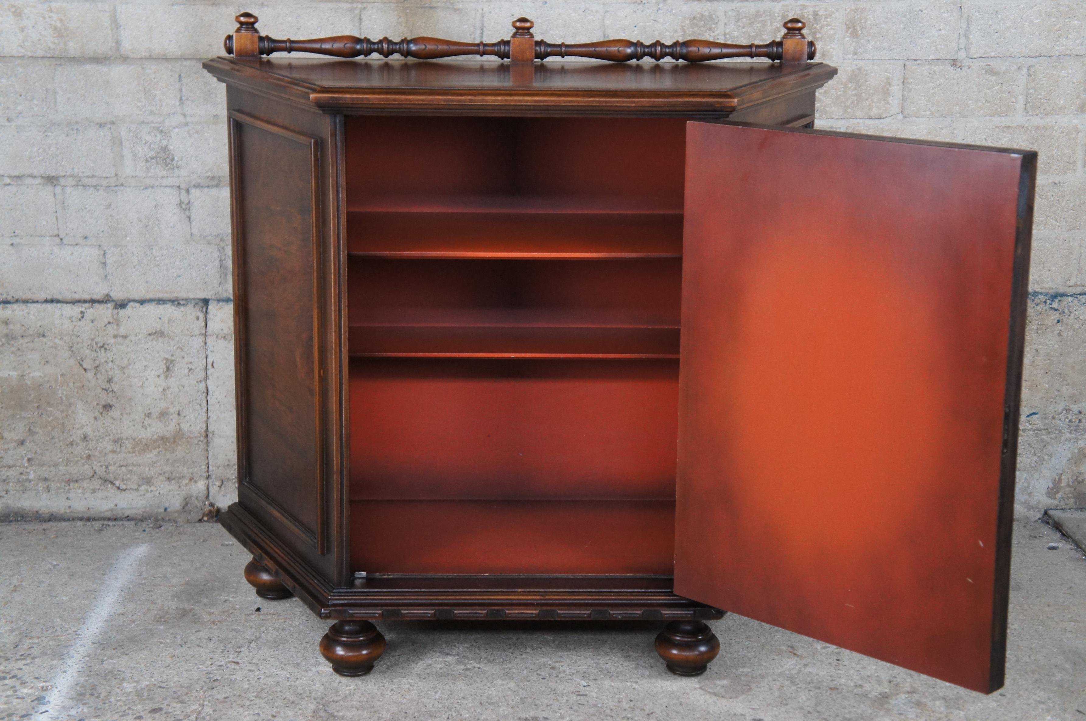 Antique Lifetime Furn. Jacobean Spanish Walnut Buffet Sideboard Server Cabinet For Sale 2