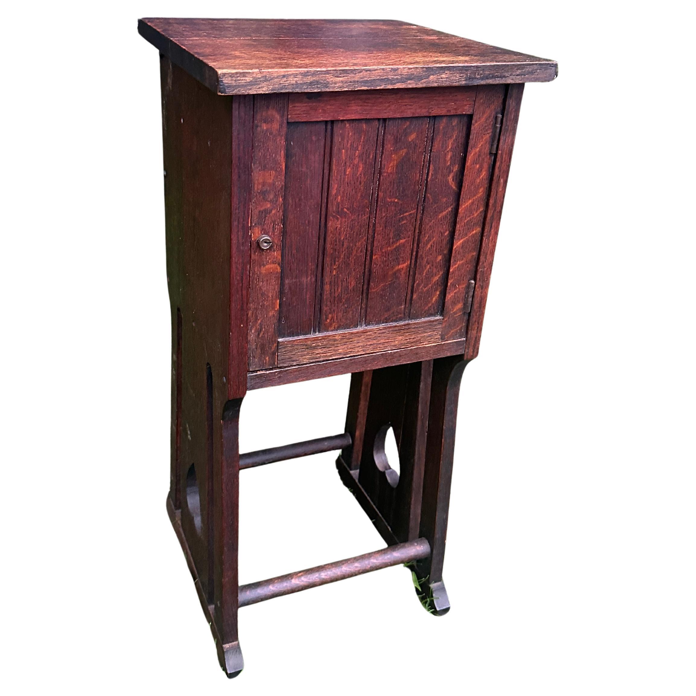 Antique "Lifetime" Stand/Liquor Cabinet with Door - Stickley Era - W8128