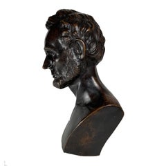Antique, Lifetime, Thomas Jones Bronze Bust of Abraham Lincoln