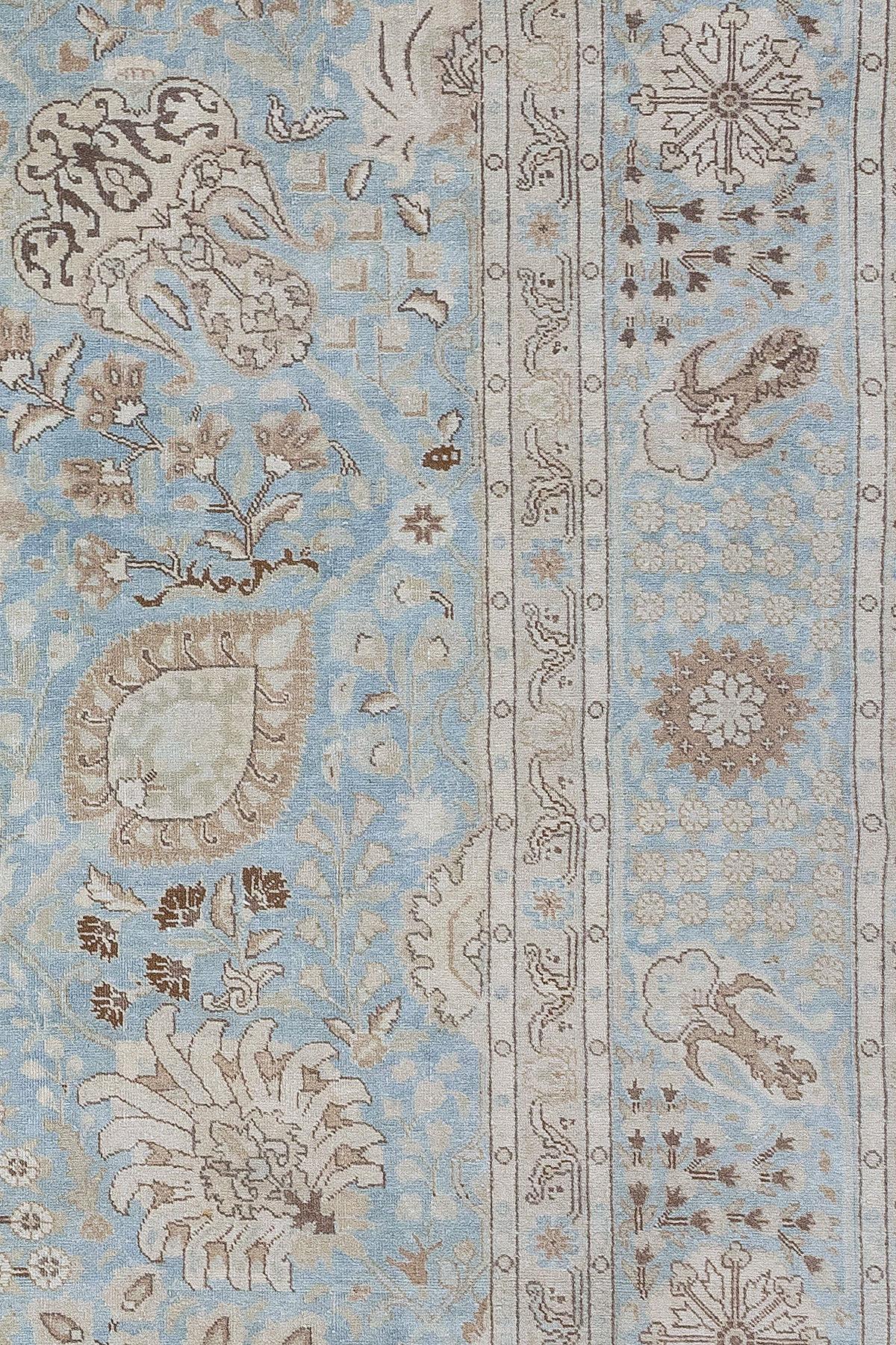 Antique Light Blue Antique Persian Tabriz Rug For Sale 7
