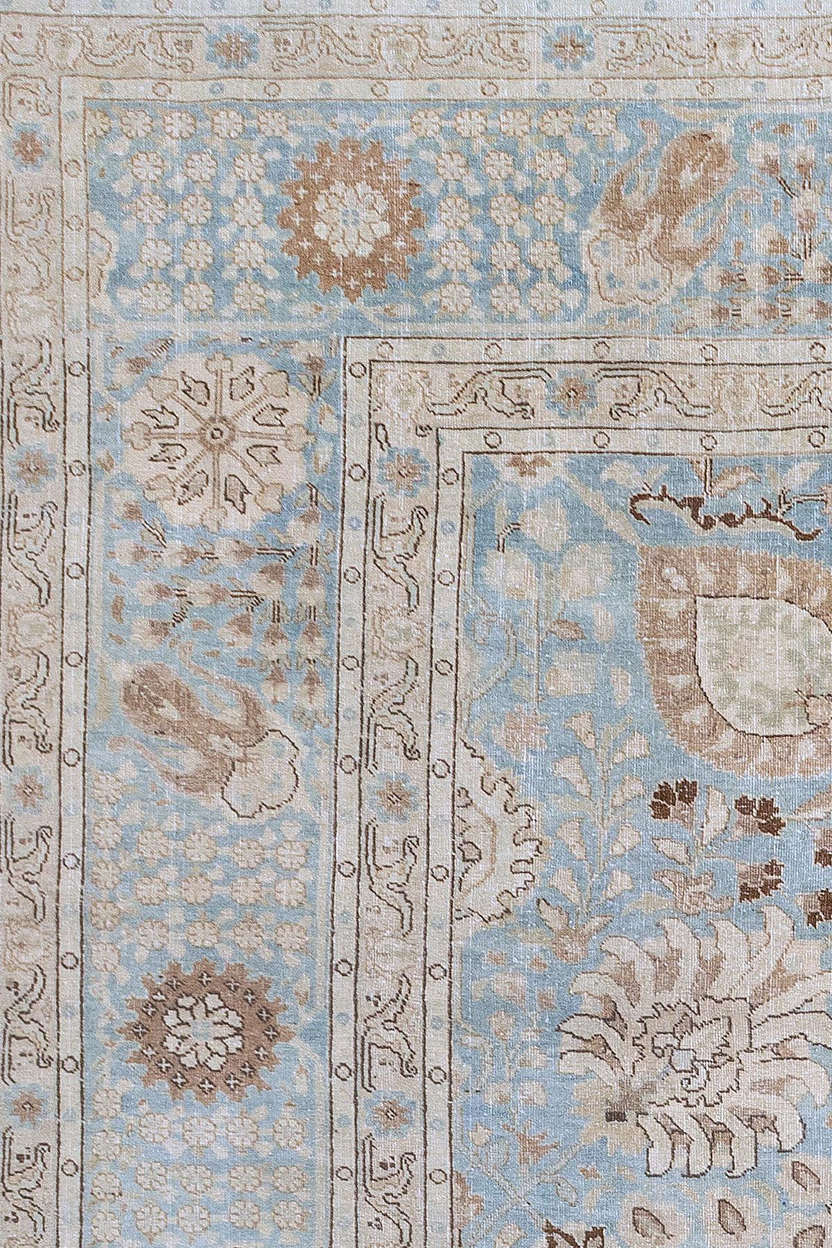 Antique Light Blue Antique Persian Tabriz Rug For Sale 10
