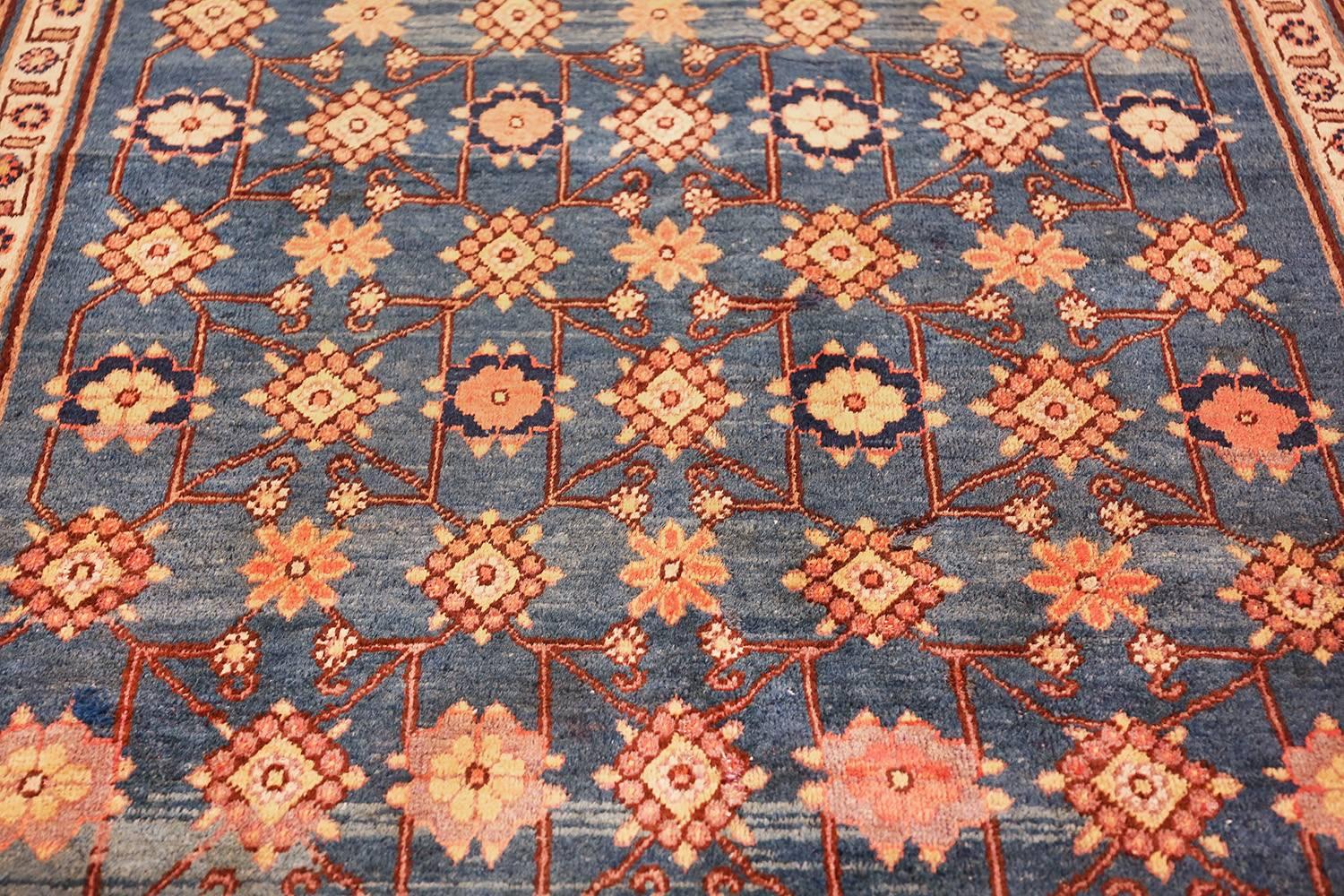 Antique Light Blue East Turkestan Khotan Rug. Size: 5 ft 2 in x 10 ft 3