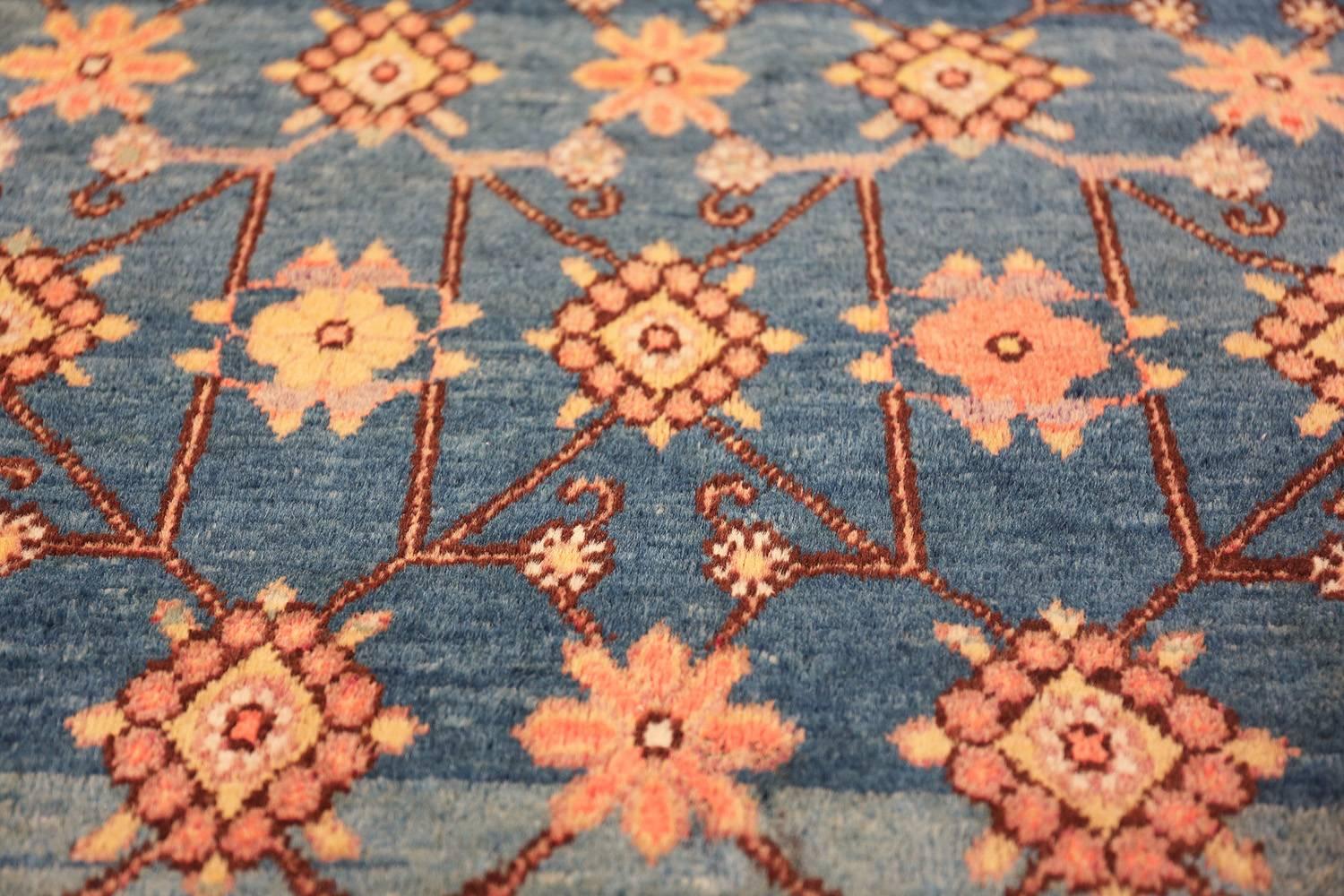 Antique Light Blue East Turkestan Khotan Rug. Size: 5 ft 2 in x 10 ft 4