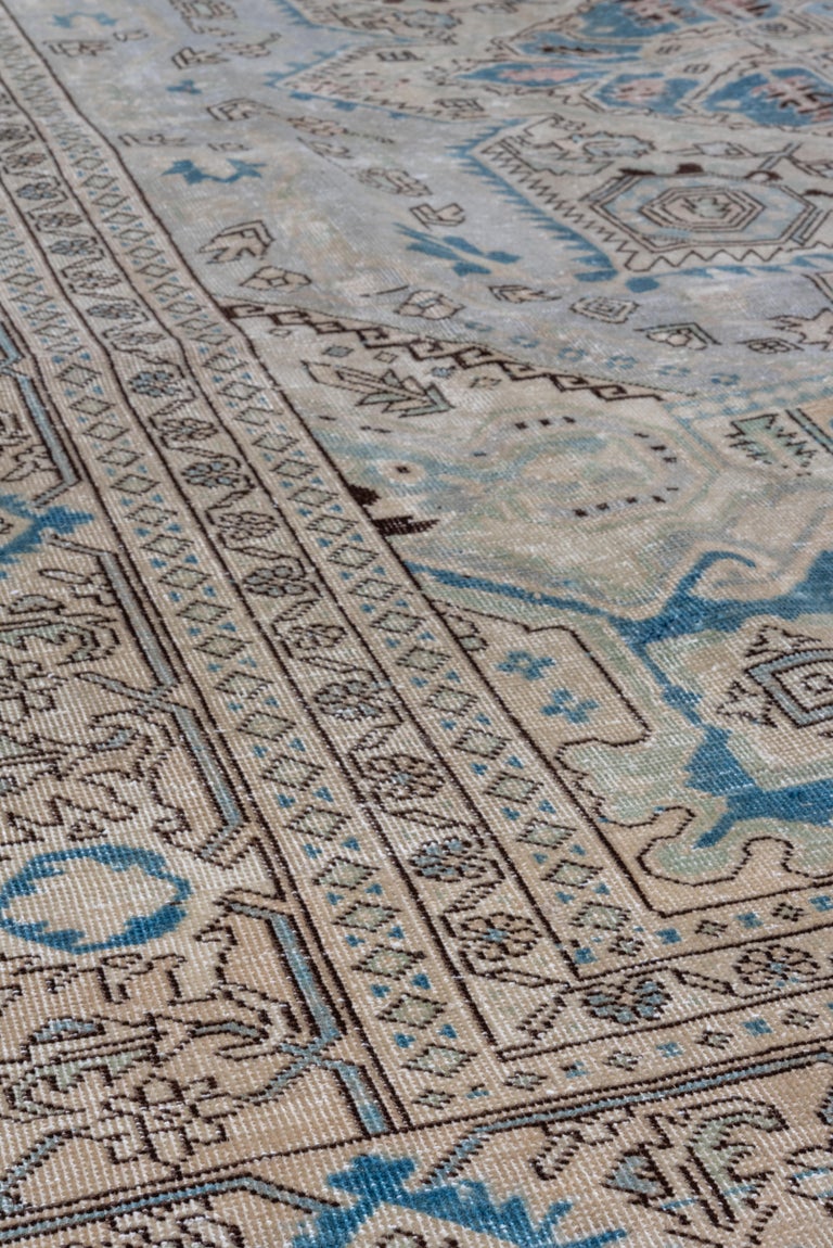 Antique Light Blue Field Turkish Sivas Rug, Green and Royal Blue ...