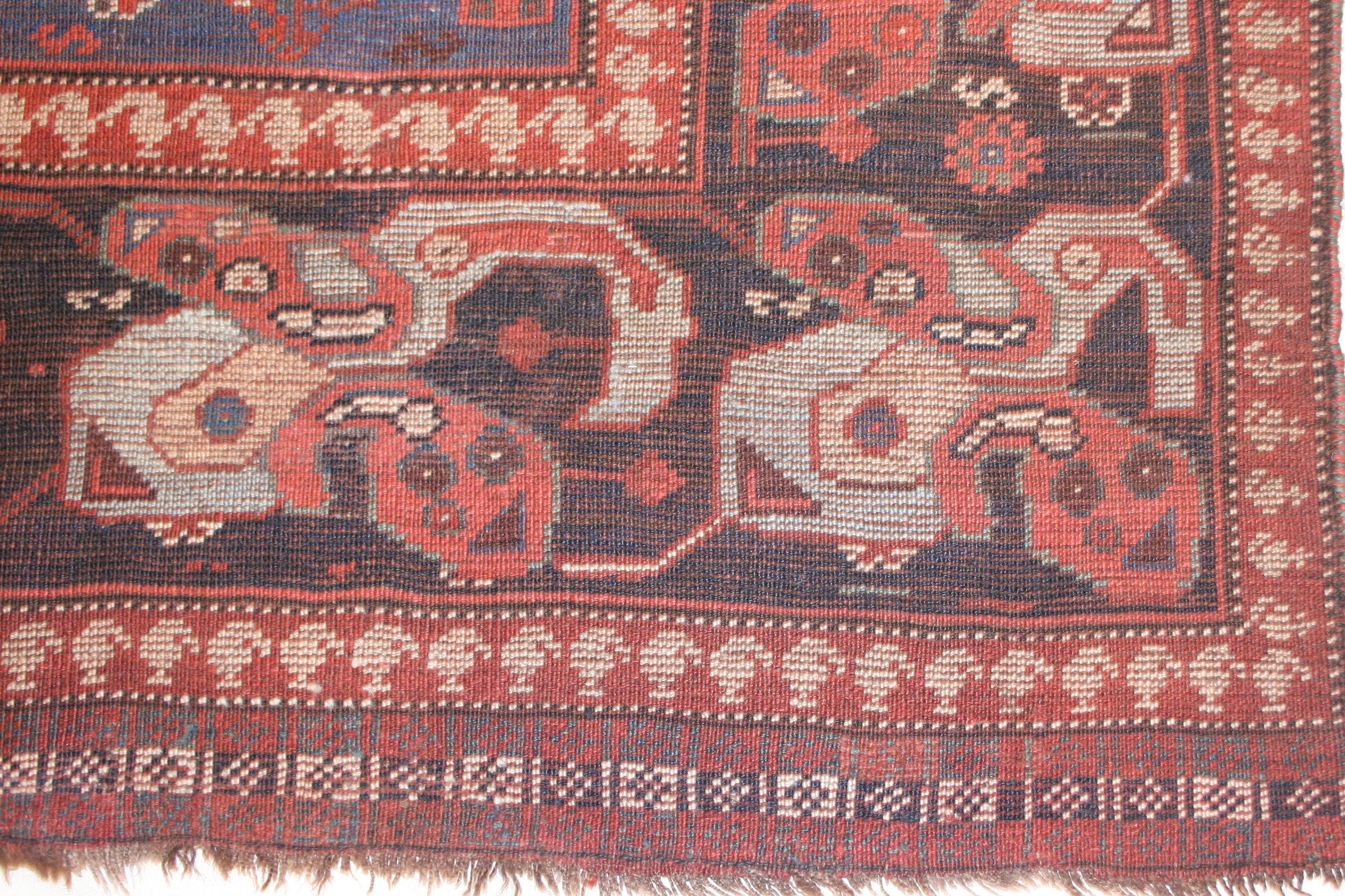 Bakshaish Antique tapis Khamseh bleu clair à motif Paisley en vente