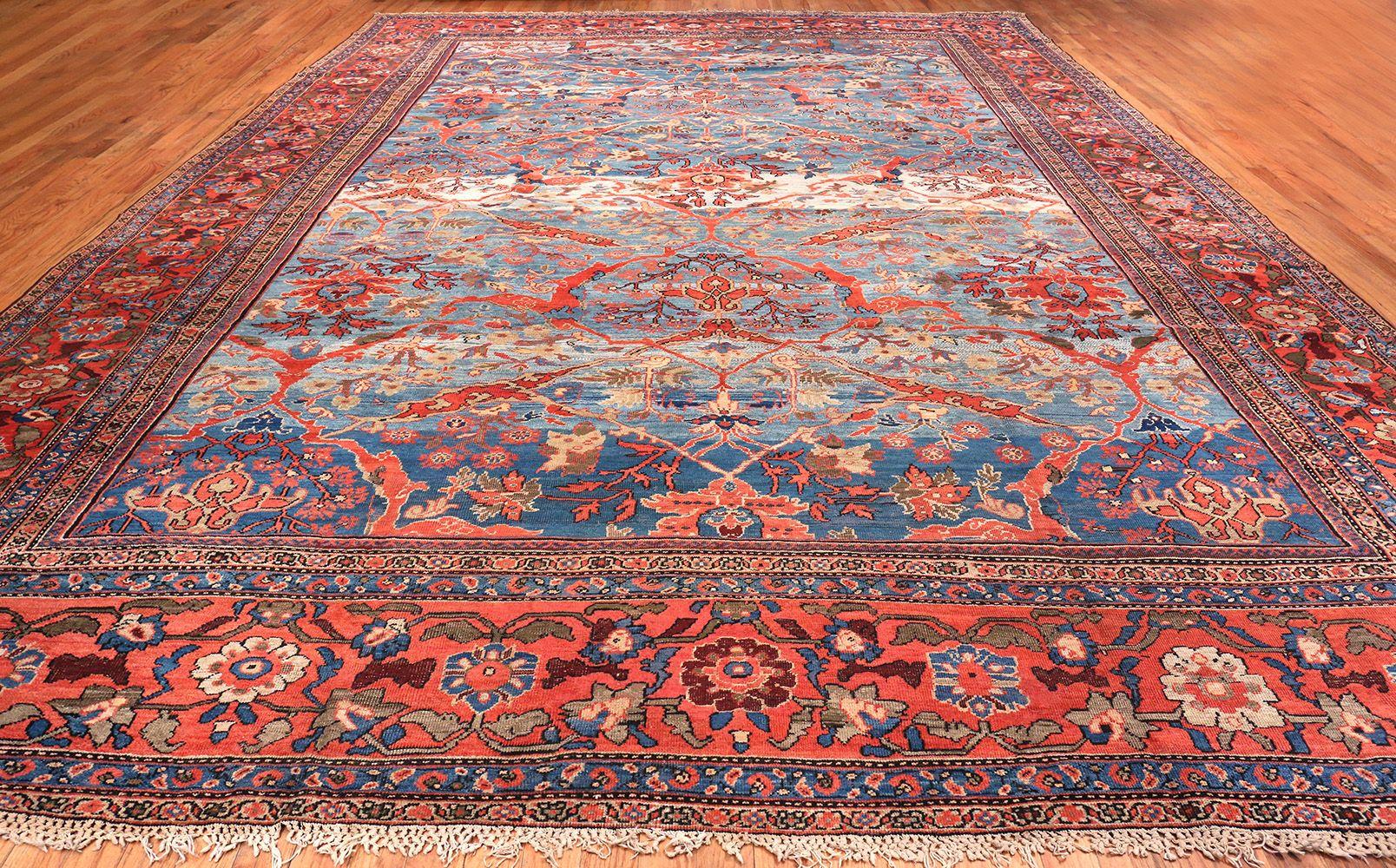 Hand-Knotted Antique Light Blue Persian Sultanabad Carpet