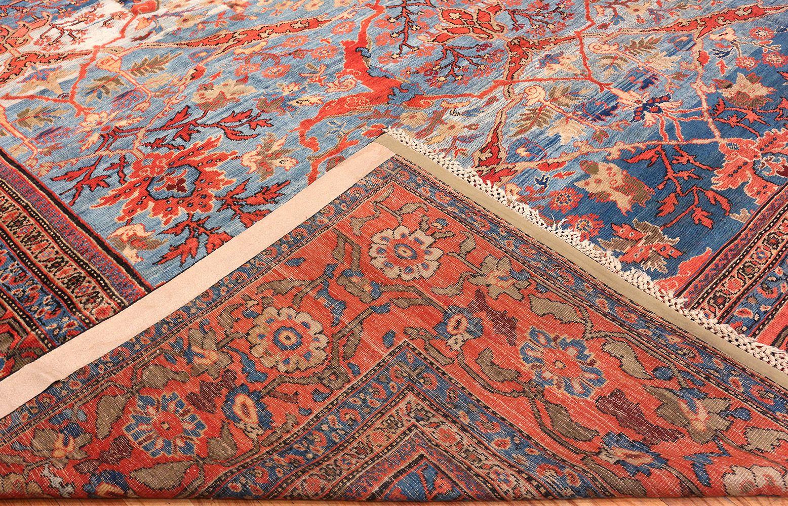 19th Century Antique Light Blue Persian Sultanabad Carpet
