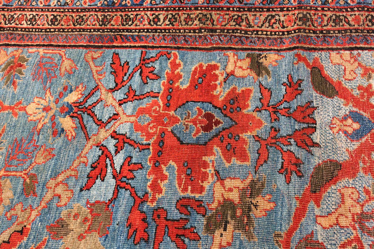 Wool Antique Light Blue Persian Sultanabad Carpet