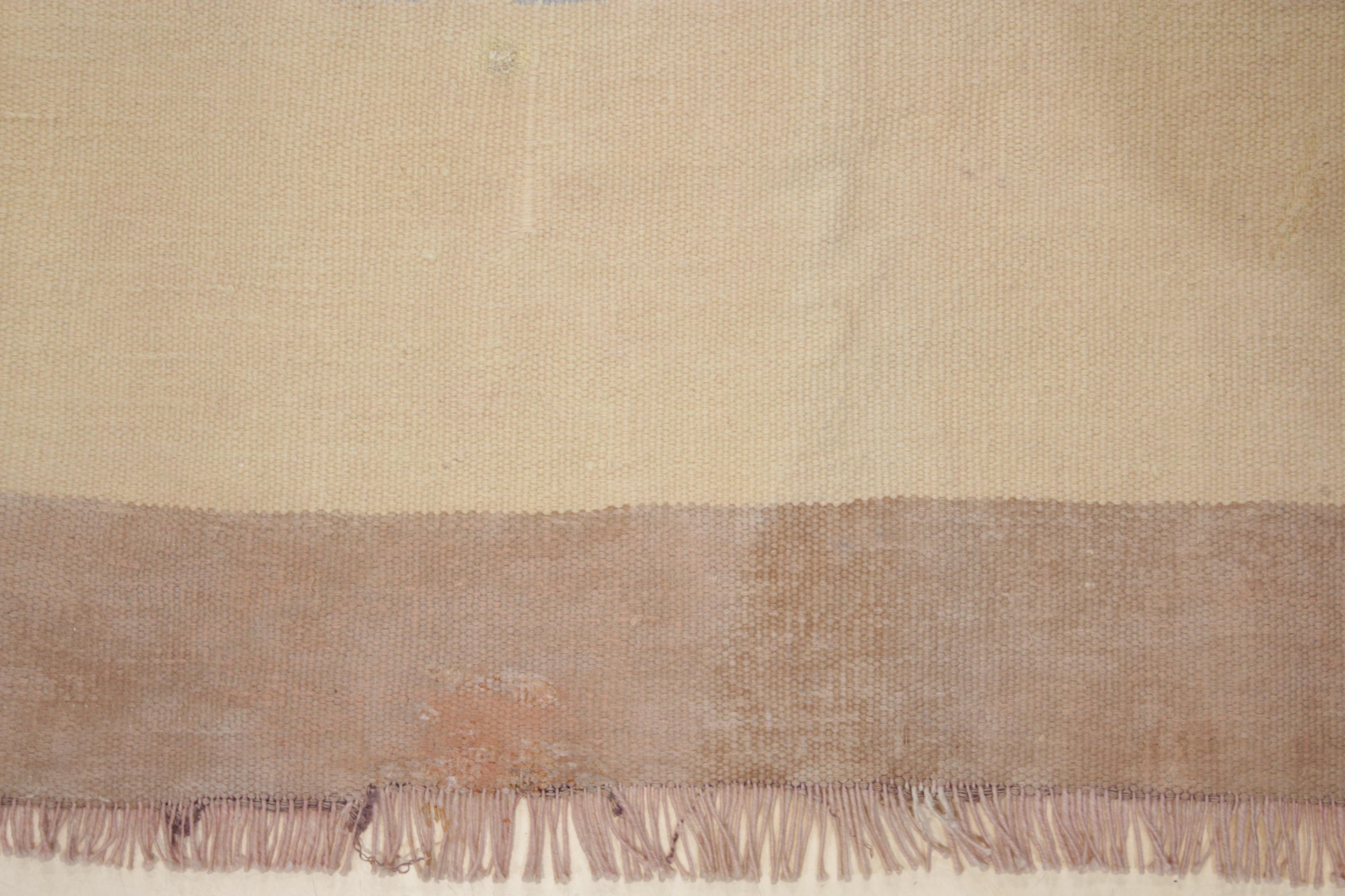 Agra Antique Light Celadon Green Room Size Cotton Dhurrie Rug For Sale