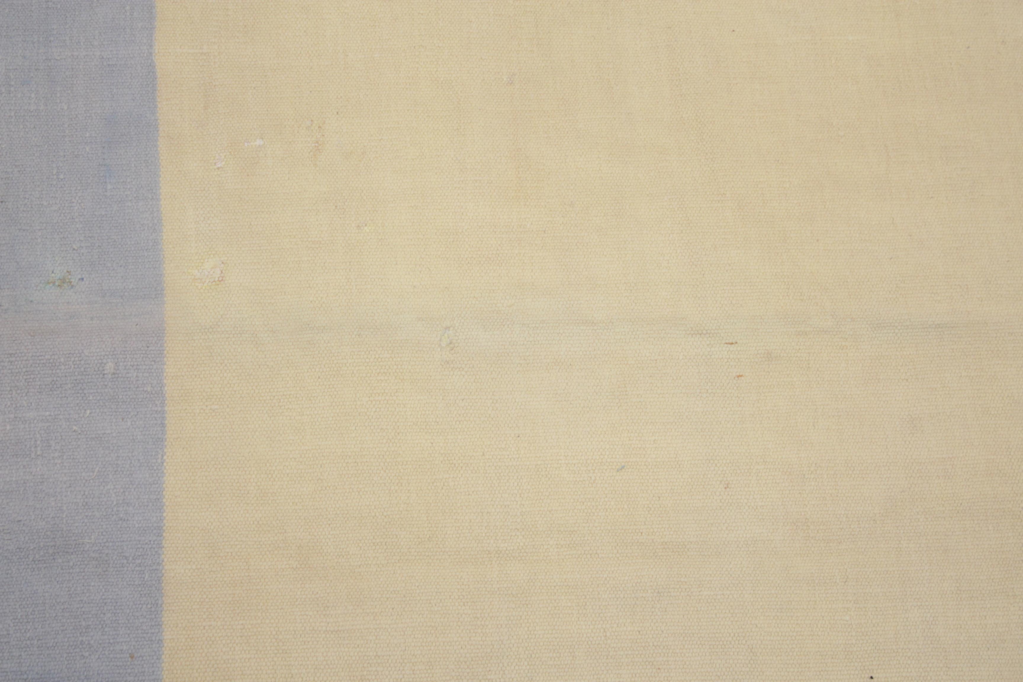 Indian Antique Light Celadon Green Room Size Cotton Dhurrie Rug For Sale