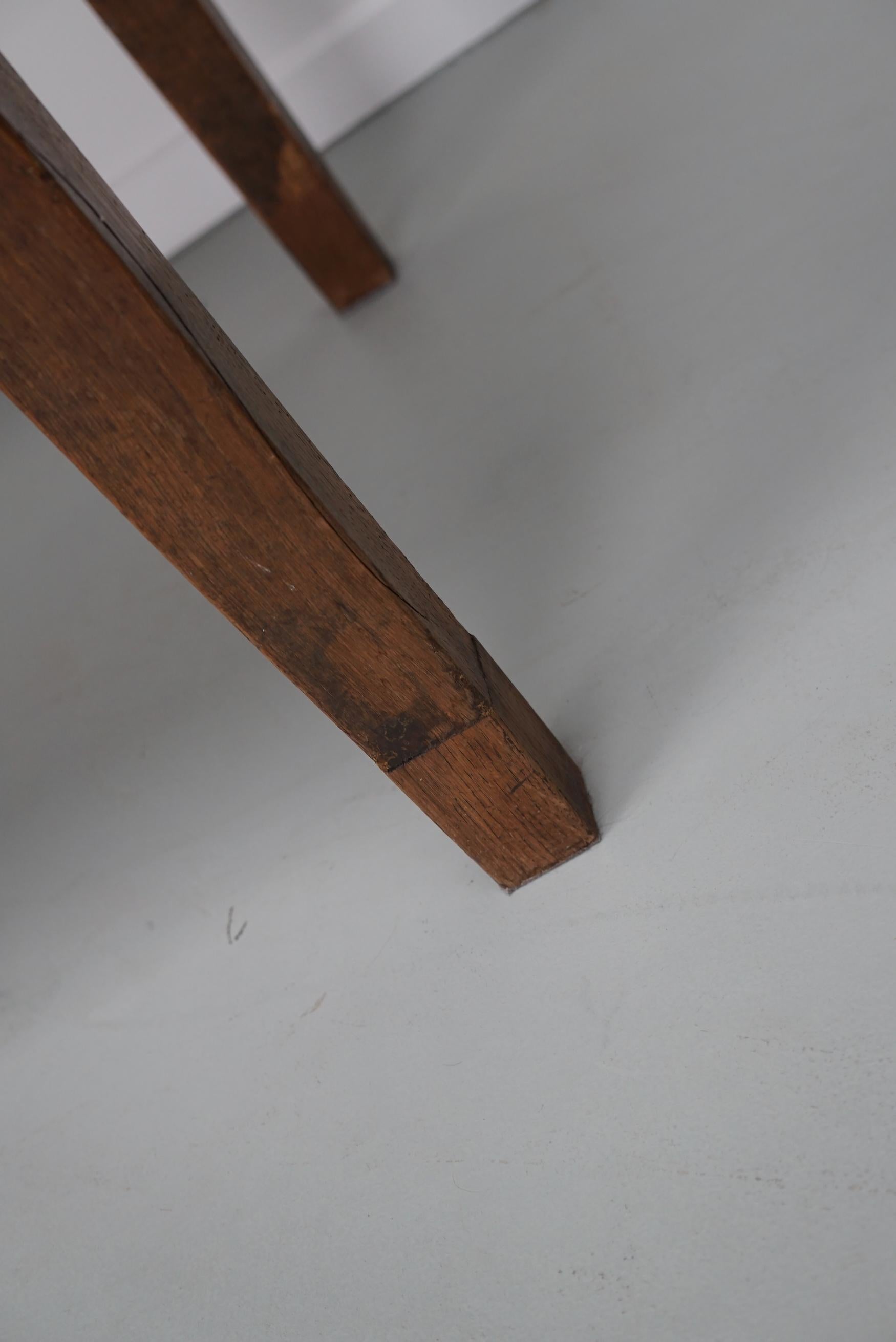 Antique Light Elm 19th Century French Rustic Farmhouse Dining Table For Sale 4