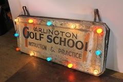Antique Light Up Sign "Golf School"