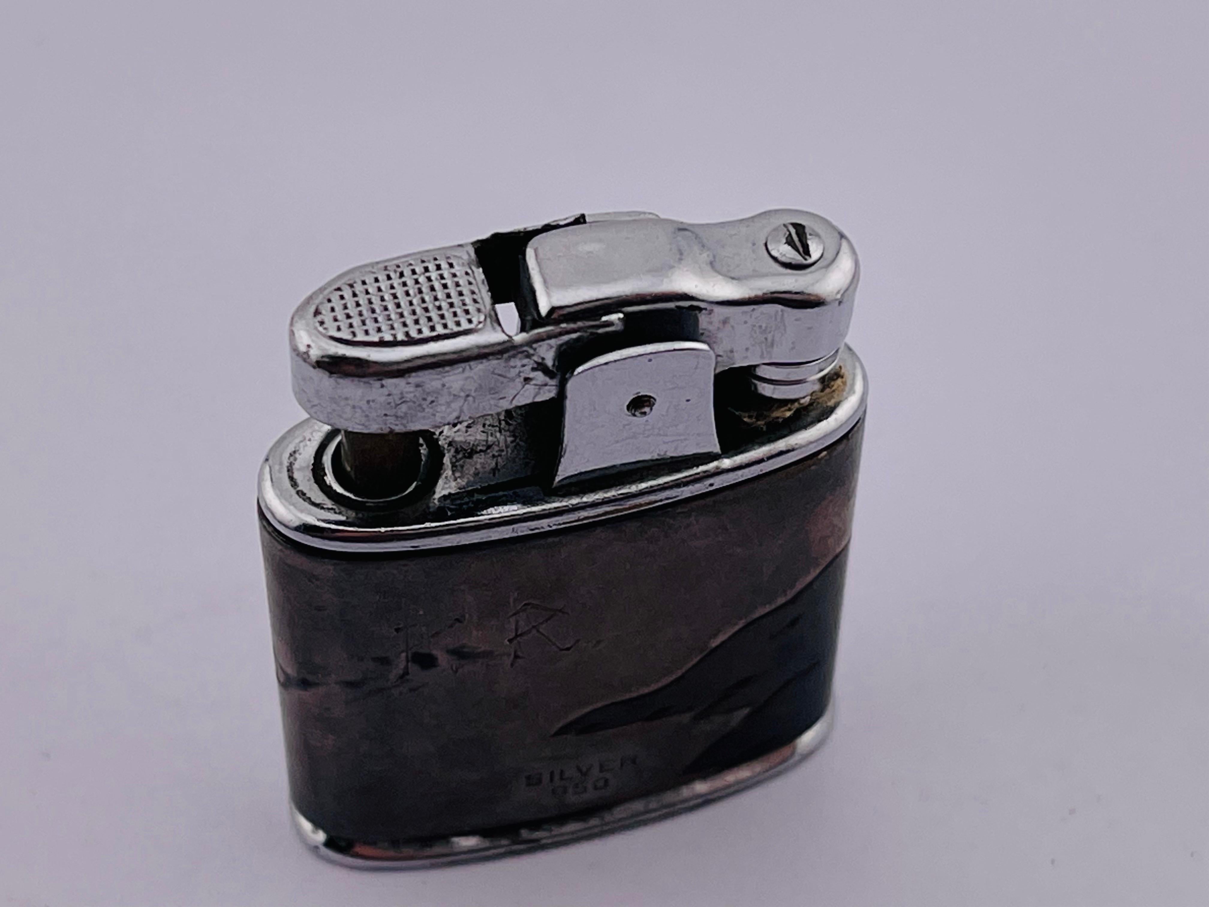 Antikes Feuerzeug- und Zigarettenetui Originalverpackung Tokio, Japan OKUBO Sterling 950 im Angebot 3