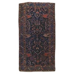 Antique Lilian Sarouk Persian Flannel Rug with Stylized Animals & Flowers C1920