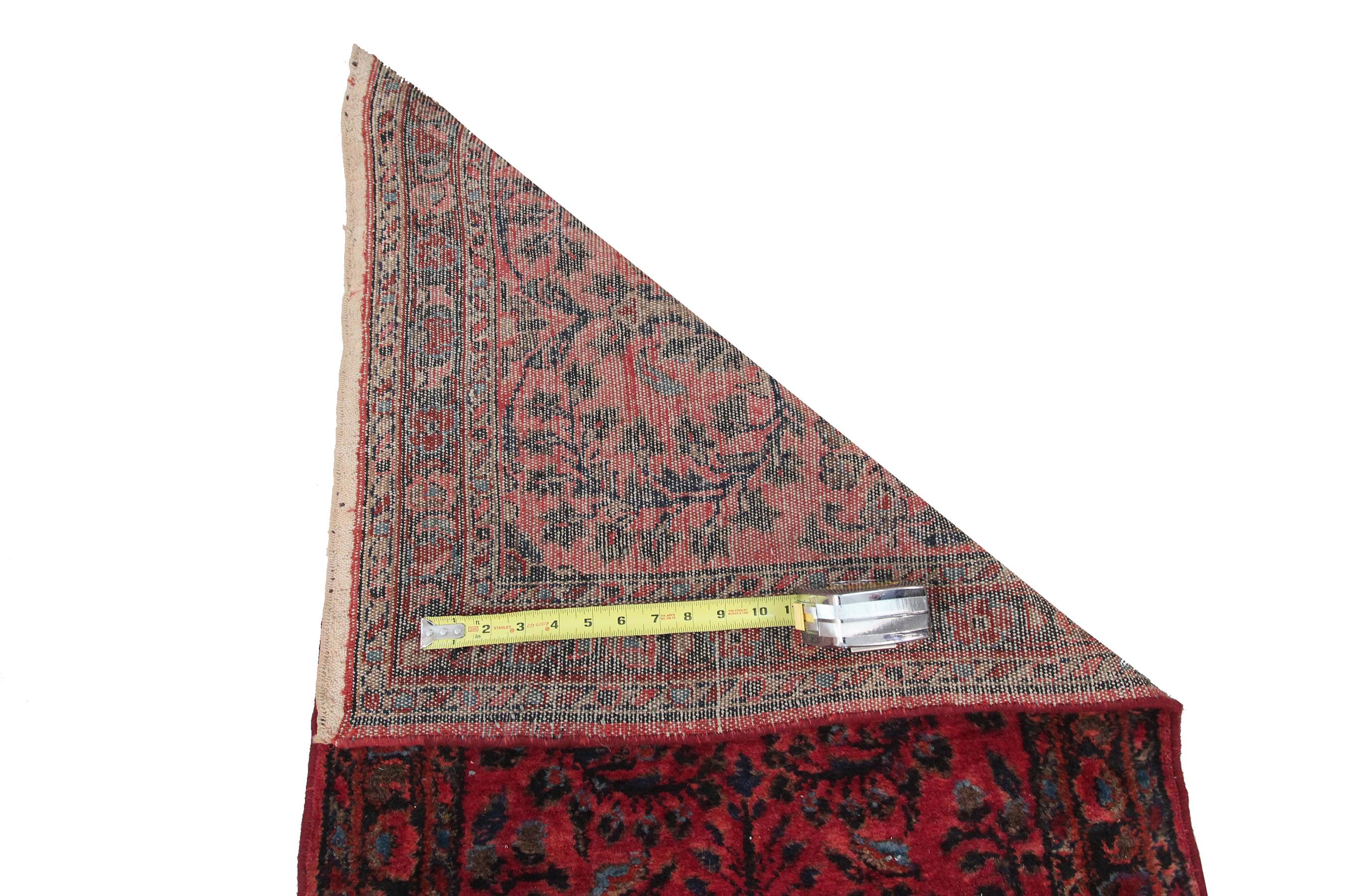Antique Lilihan Rug Antique Persian Lilihan Geometric Overall Runner handmade For Sale 4