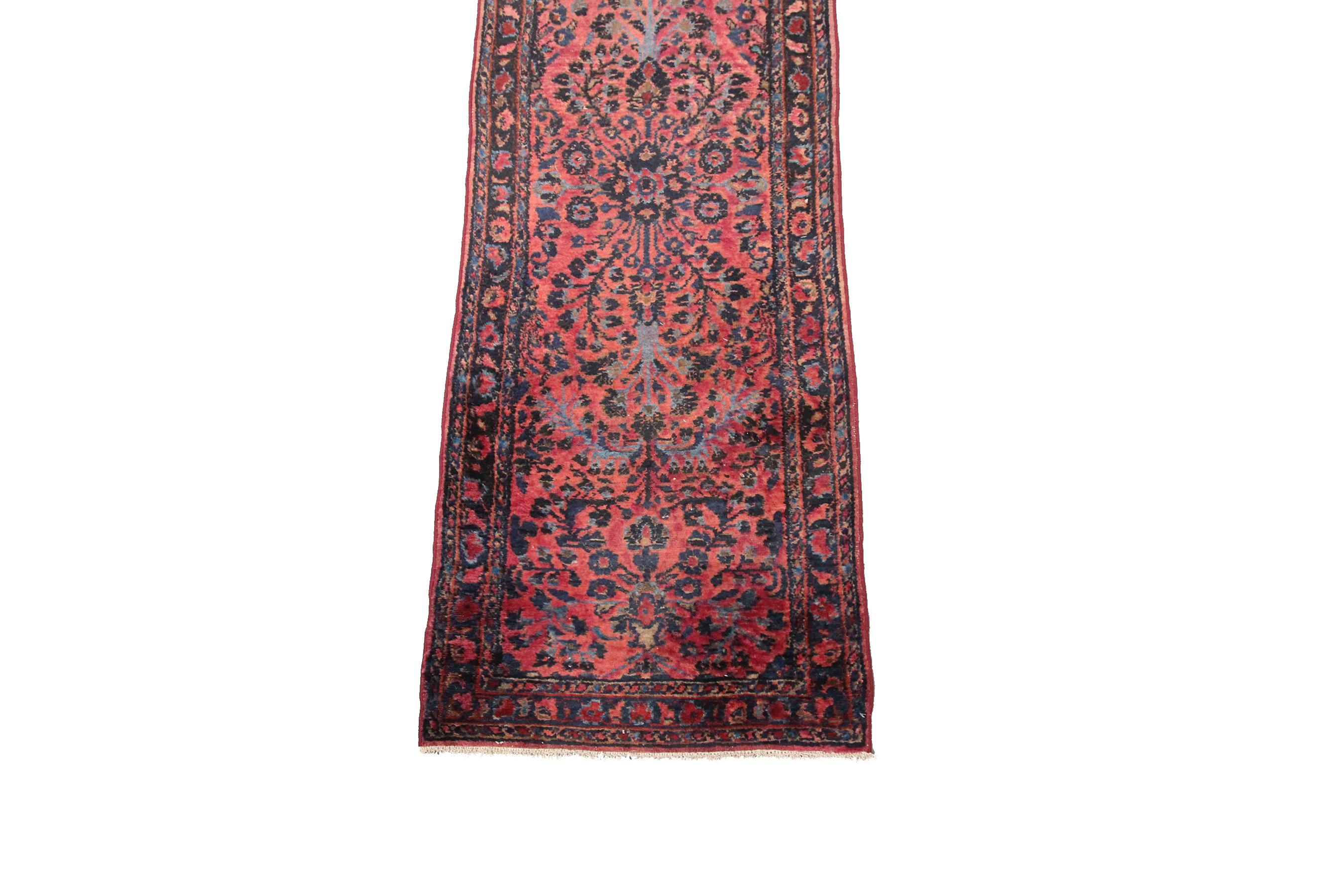 Wool Antique Lilihan Rug Antique Persian Lilihan Geometric Overall Runner handmade For Sale