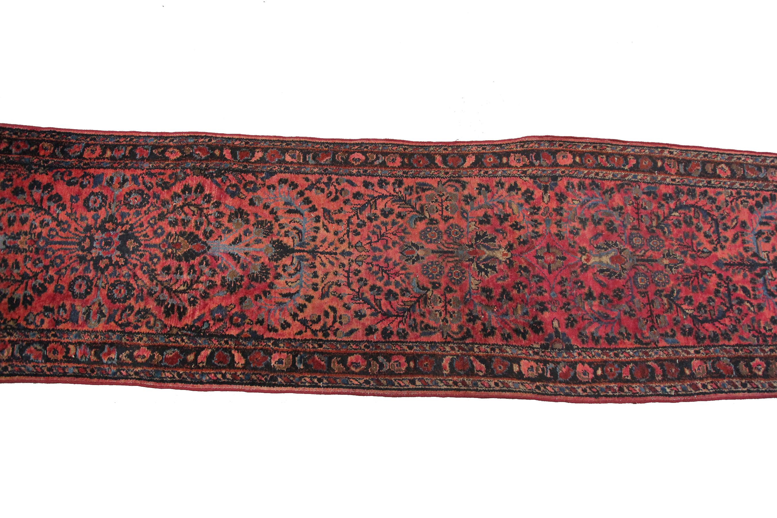 Antique Lilihan Rug Antique Persian Lilihan Geometric Overall Runner handmade For Sale 2