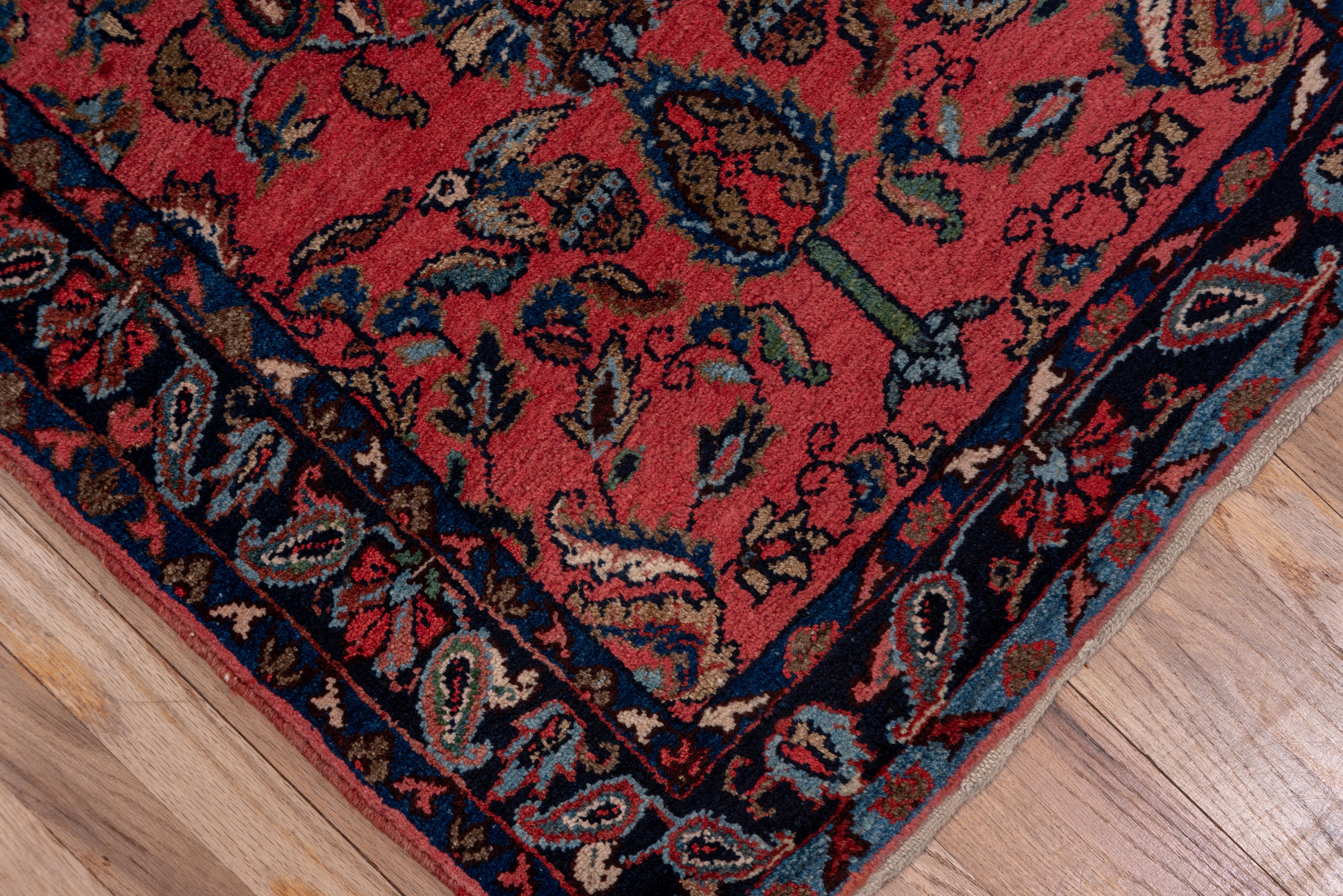 Hand-Knotted Antique Lillian Runner, Rose Field, circa 1920s For Sale