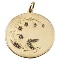 Antique Lily of the Valley Gold and Diamond Charm