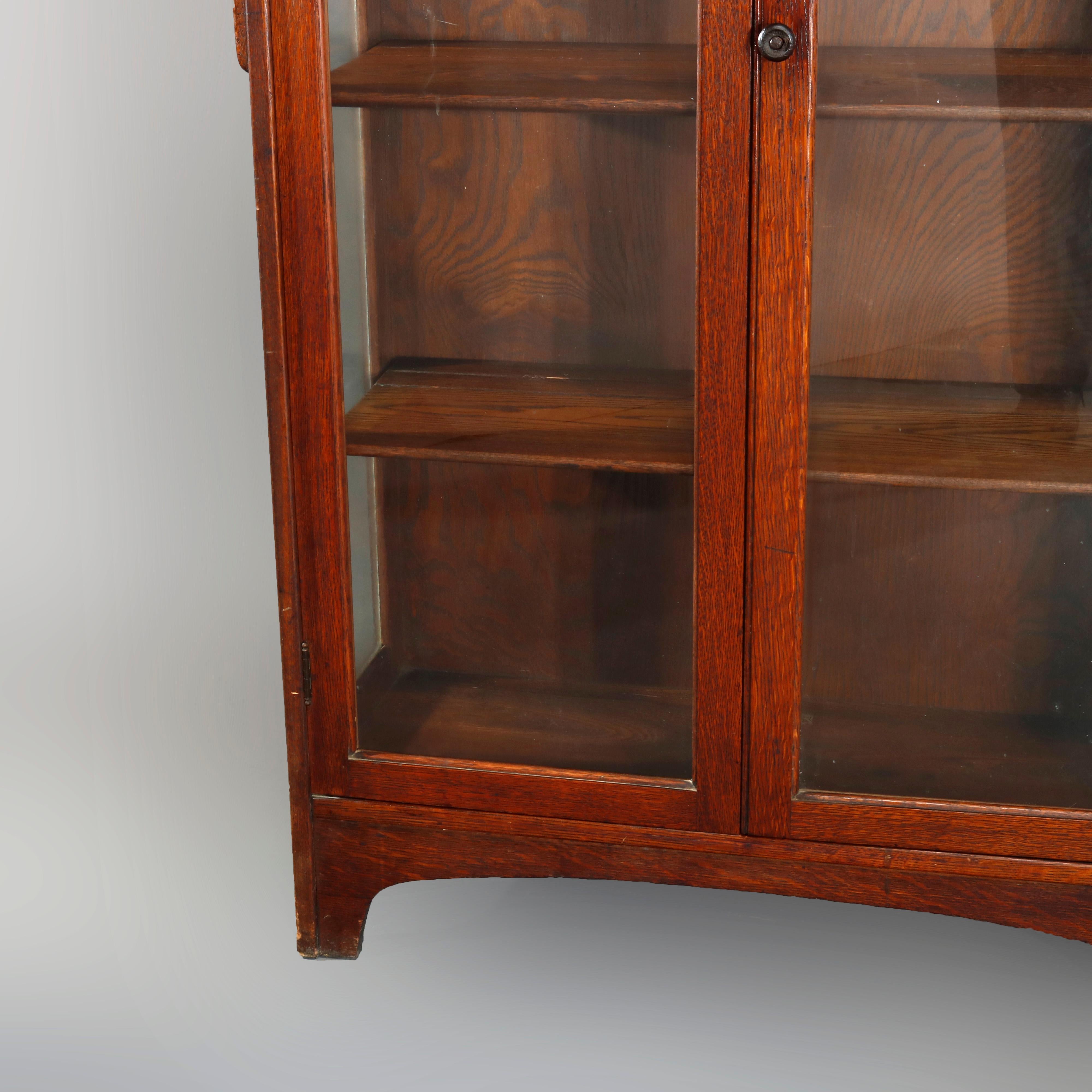 20th Century Antique Limbert Arts & Crafts Mission Oak 2-Door China Cabinet, circa 1910