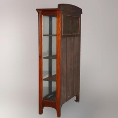 Antique Limbert Arts & Crafts Mission Oak 2-Door China Cabinet, circa 1910