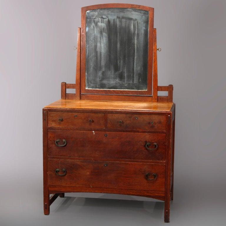 Antique Limbert Arts & Crafts Mission Oak Dresser, circa 1910 3