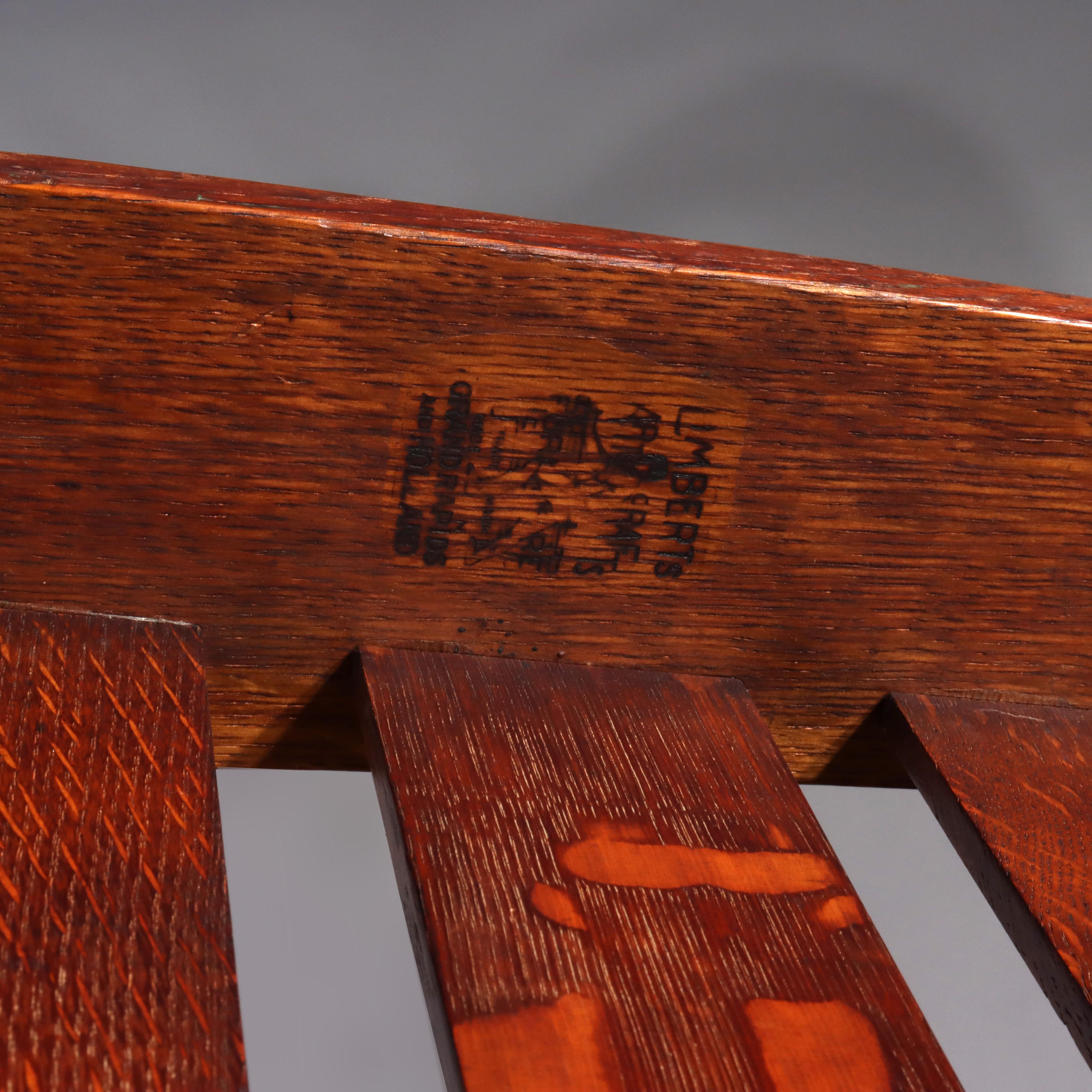 Antique Limbert Arts & Crafts Mission Oak Drop Down Sofa C1910 en vente 5