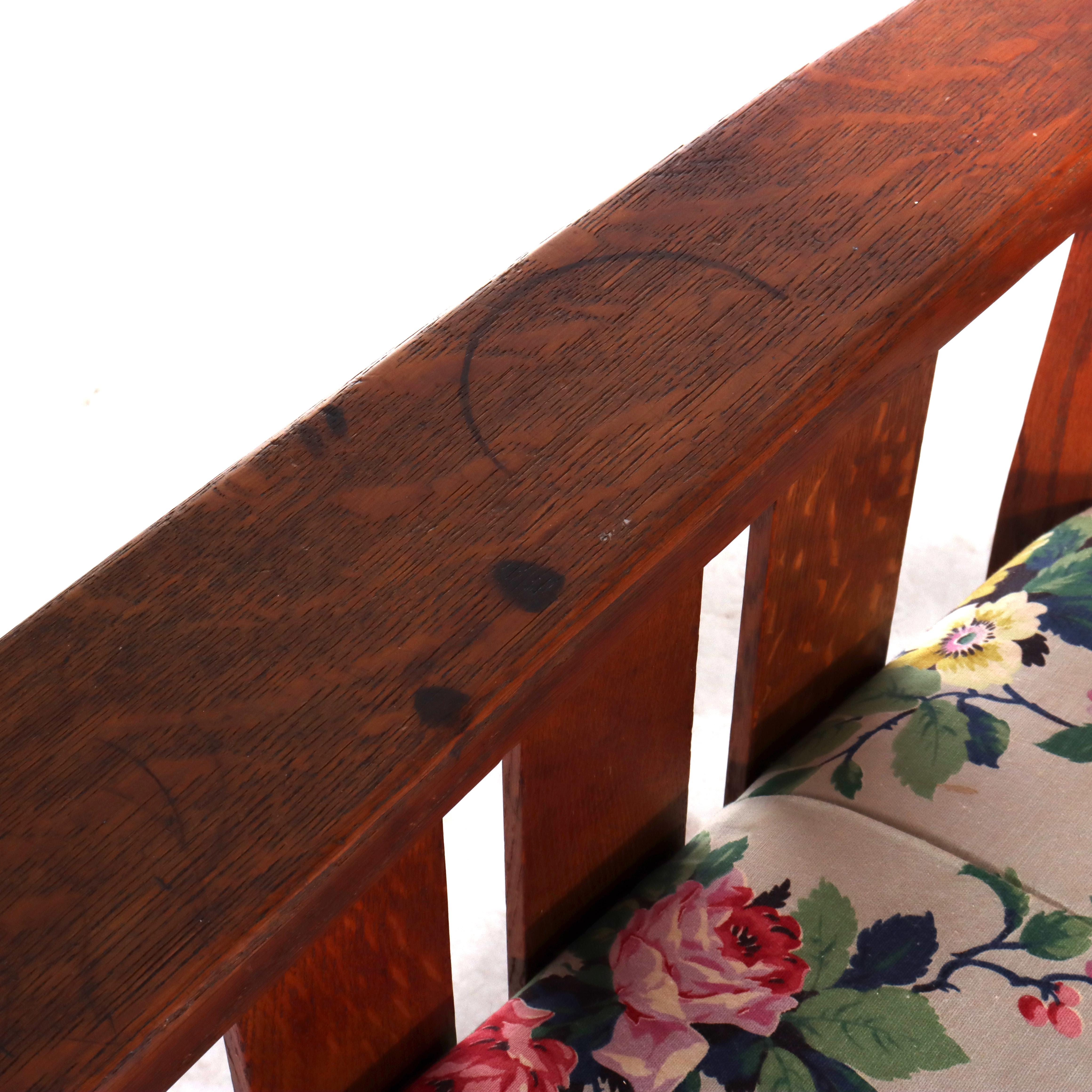 Antique Limbert Arts & Crafts Mission Oak Drop Down Sofa C1910 en vente 3