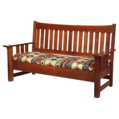 Antique Limbert Arts & Crafts Mission Oak Drop Down Sofa C1910