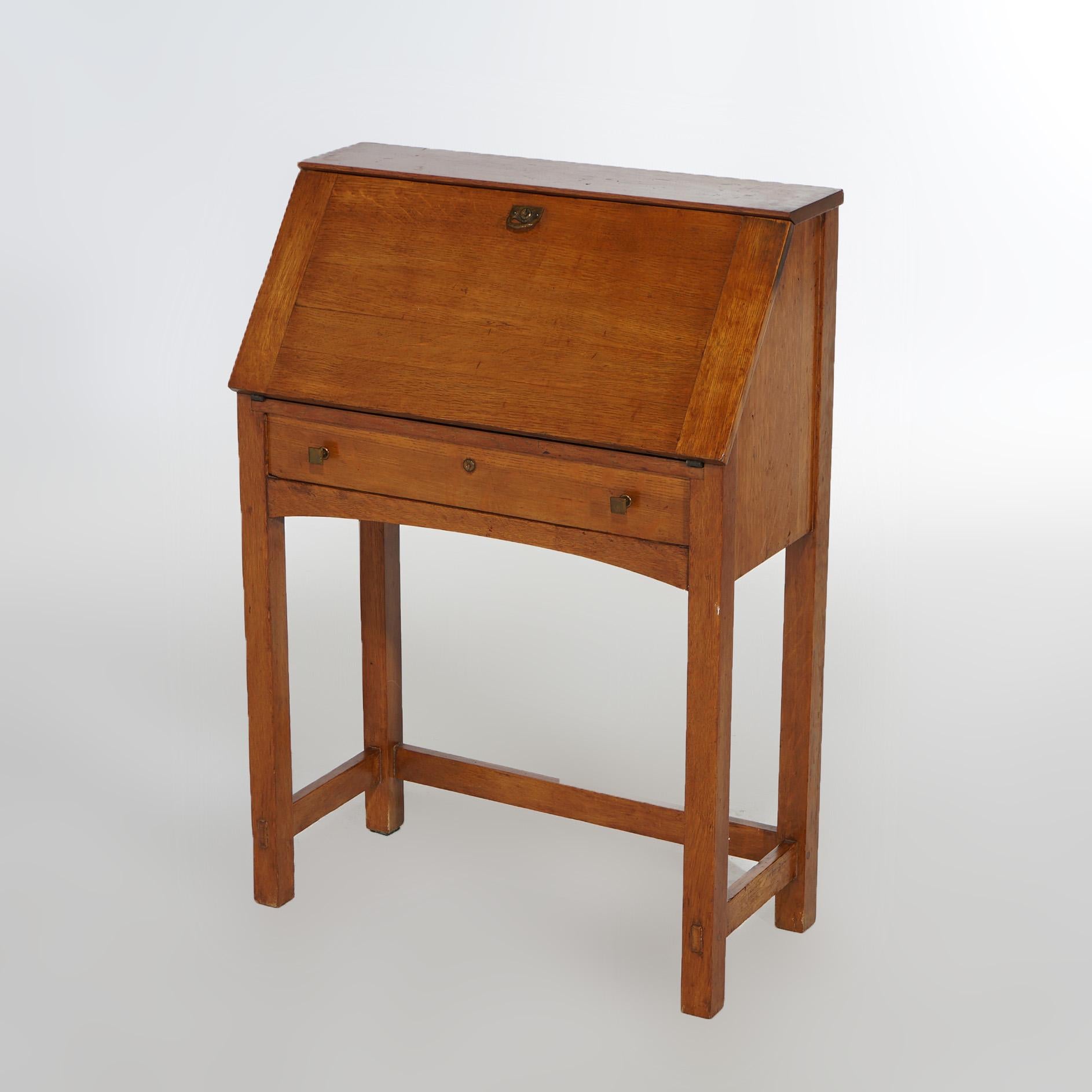 American Antique Limbert Arts & Crafts Mission Oak Drop Front Desk C1910