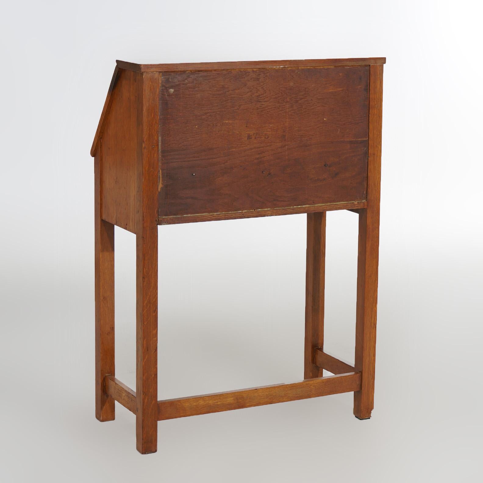 20th Century Antique Limbert Arts & Crafts Mission Oak Drop Front Desk C1910