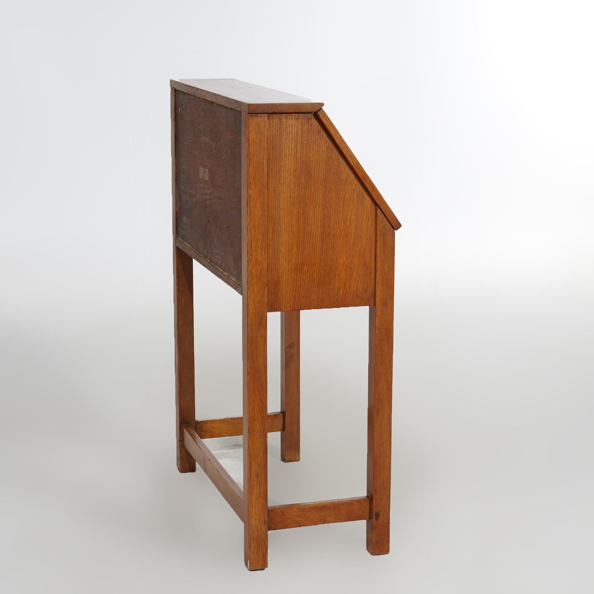 Antique Limbert Arts & Crafts Mission Oak Drop Front Desk C1910 1